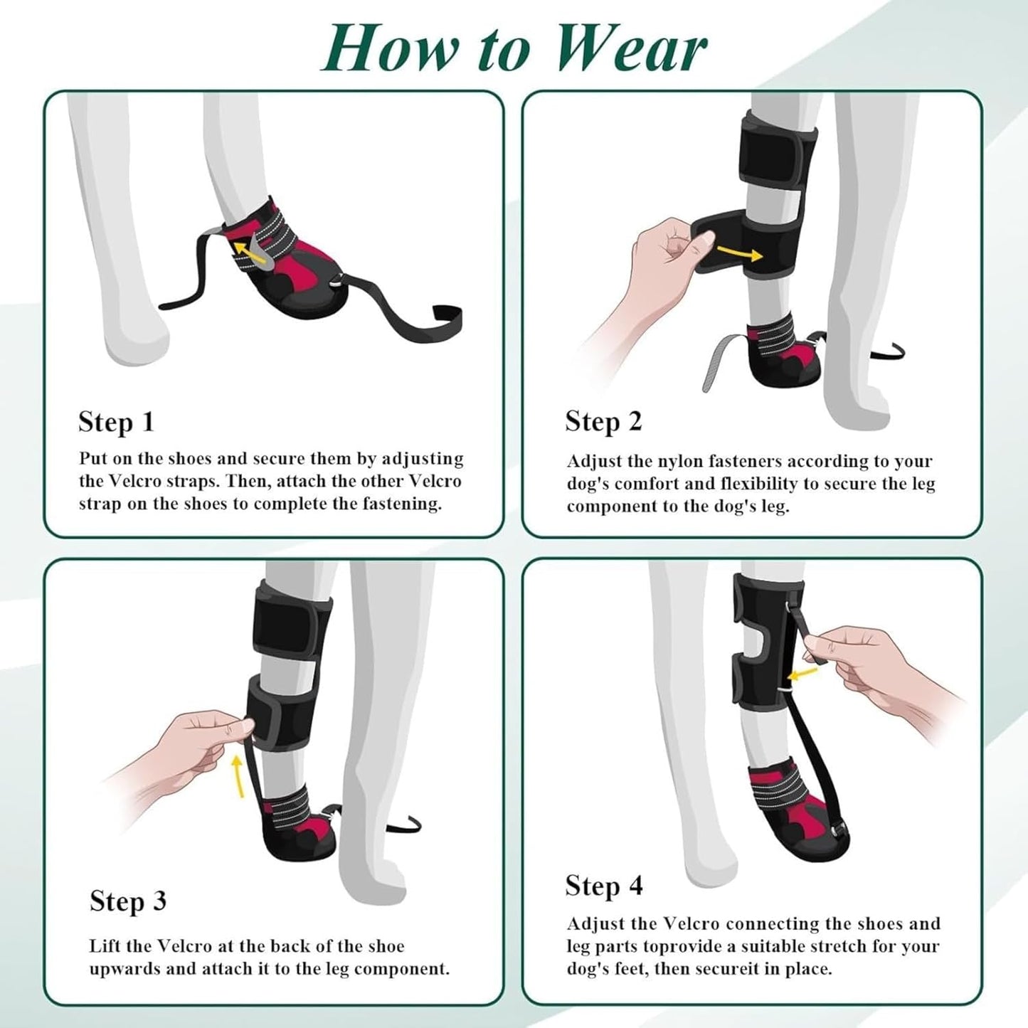 Dog Booties for Winter and Paw Protectors, Dog Brace for Acl Tear, Lift Toes for Foot Issues and Arthritis, Pet Corrector for Dogs (XL)