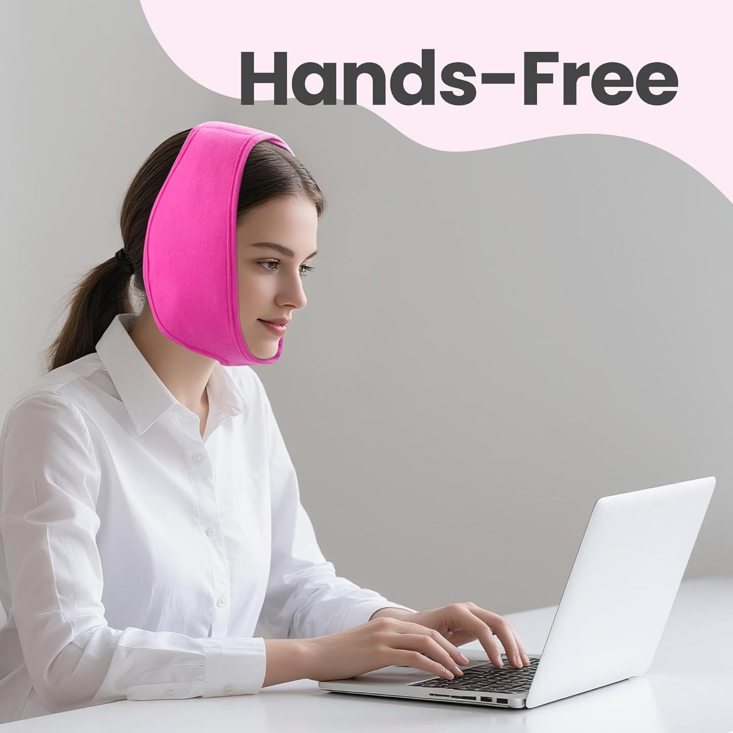 LotFancy Face Ice Pack Wrap with 4 Reusable Hot Cold Therapy Gel Packs, Pain Relief for TMJ, Wisdom Teeth, TMD, Oral and Facial Surgery, Dental Implants, Pink