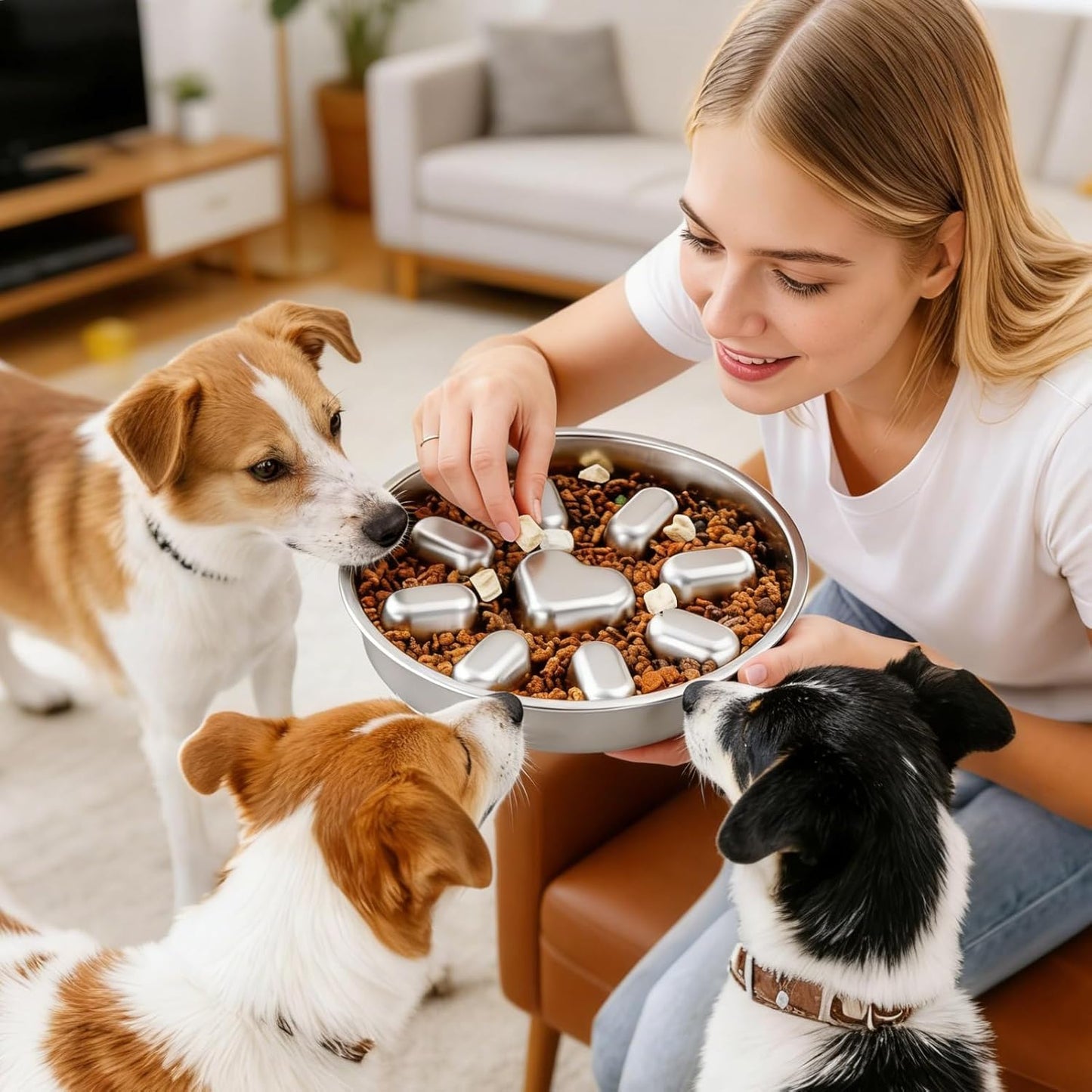 Slow Feeder Dog Bowls - Anti-Choking Maze Pet Dish, 1 Unit Dog Food Bowl with Non-Slip Base for Medium Breeds, Tray with, Pet Supply, Eating Tool for Fast Eaters and Healthy Digestion