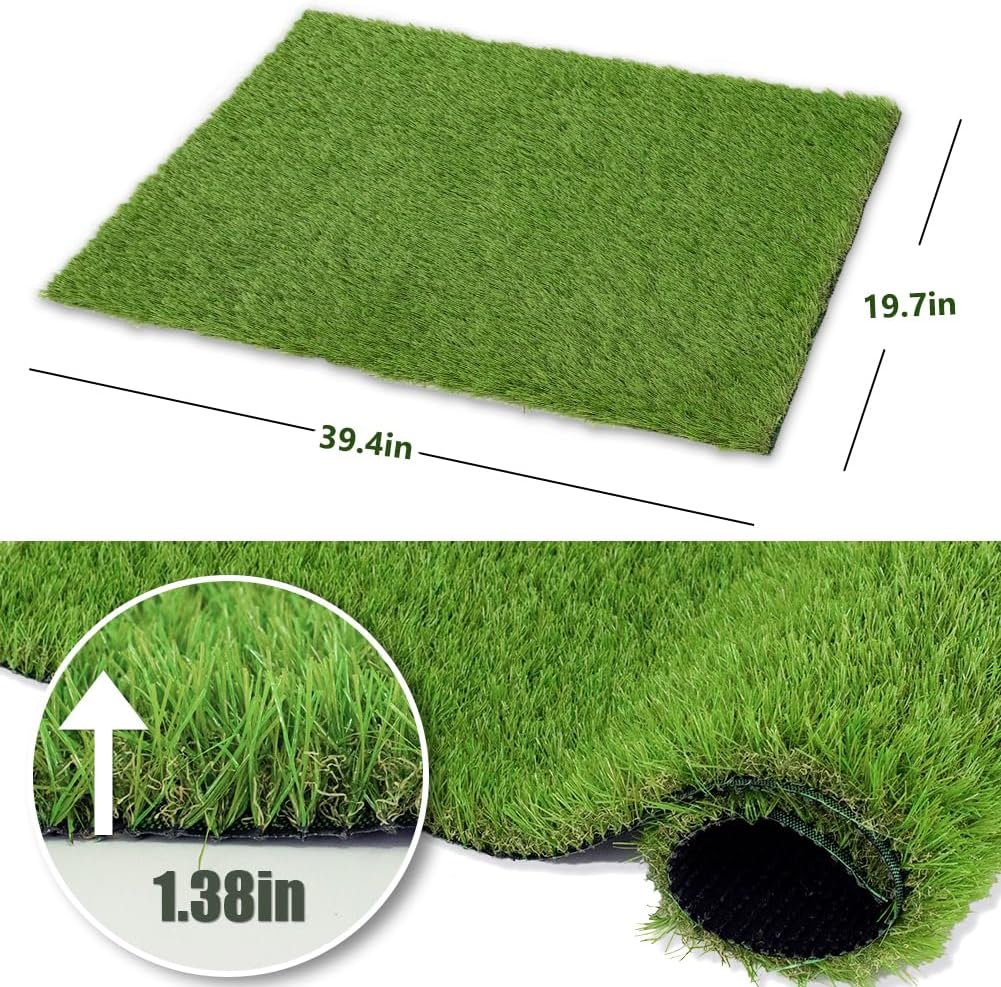 Reusable Potty Training Grass Mat for Dogs - 19.7 X 39.4 Inch Artificial Turf with Drainage Holes, Washable Dog Potty Pad for Indoor & Outdoor Use, Easy to Clean, Durable & Long-Lasting