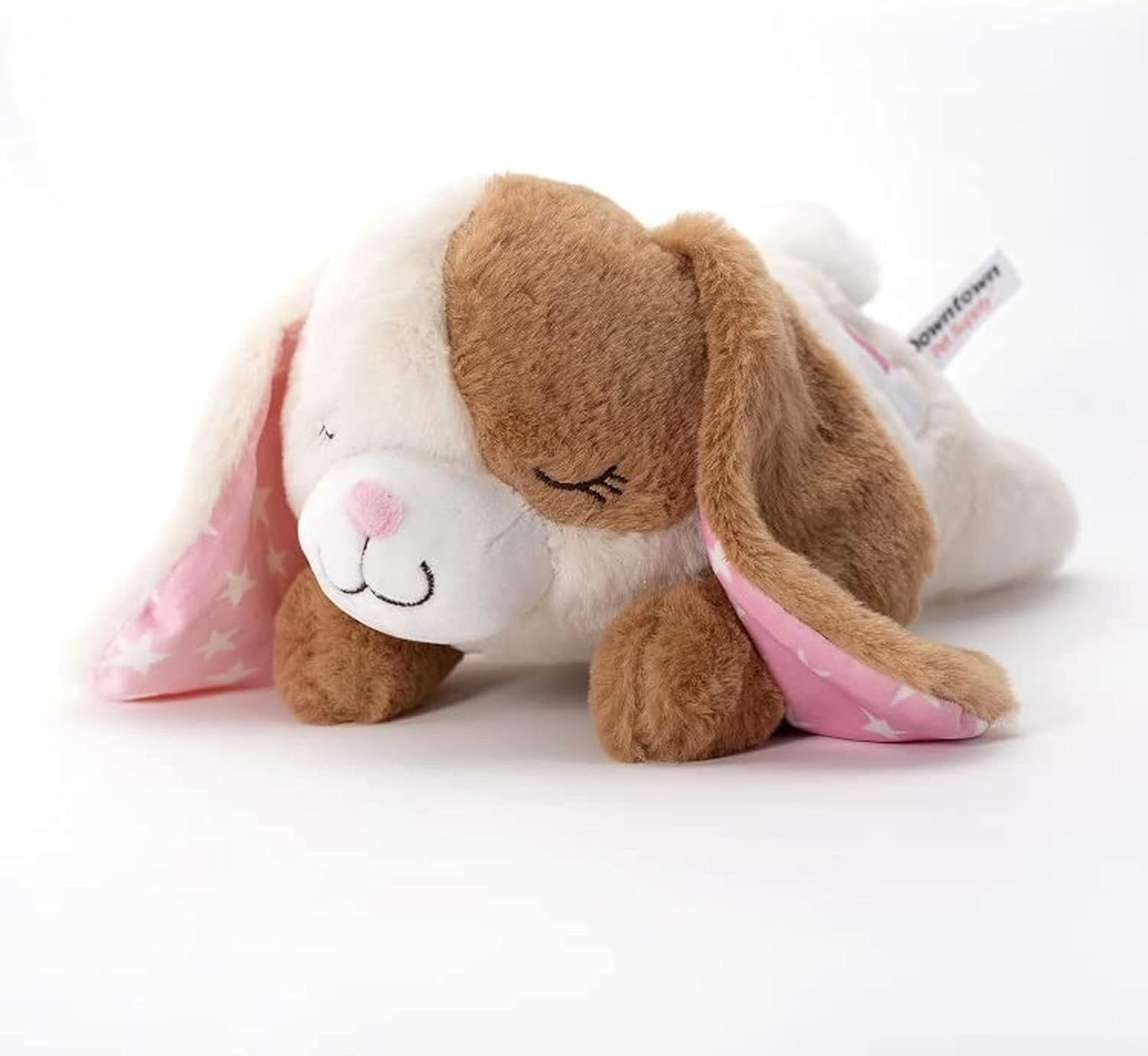 Downtown Pet Supply Heartbeat Puppy Toy with Pulse - Stuffed Rabbit Comfort Toy for Anxious Dogs with Removable Heartbeat - Puppy Heartbeat Toy Sleep Aid for Small, Medium, and Large Breeds, 12" Long