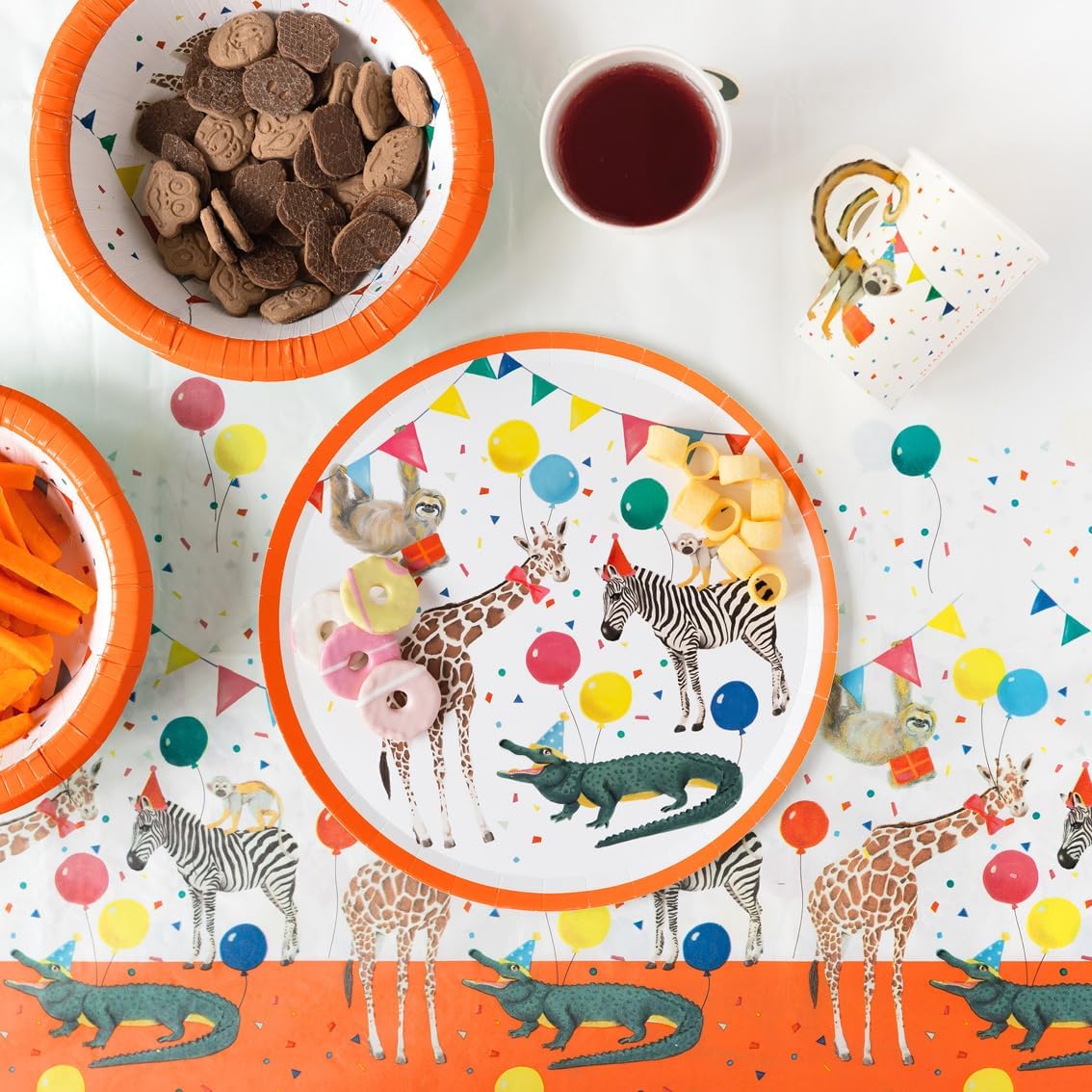 Talking Tables 8 x Safari Animal Themed Paper Cups for Girls & Boys Birthday Party or Baby Shower | Jungle, Zoo, Madagascar Eco-Friendly, Disposable, Celebrations, 250ml, 9oz
