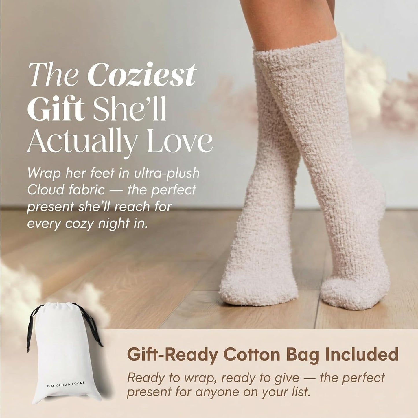Unboxme Gifts Warm & Cozy Ultra-Luxe Cloud Sock for Women & Men - Super Soft Luxurious Fabric Sleep Socks