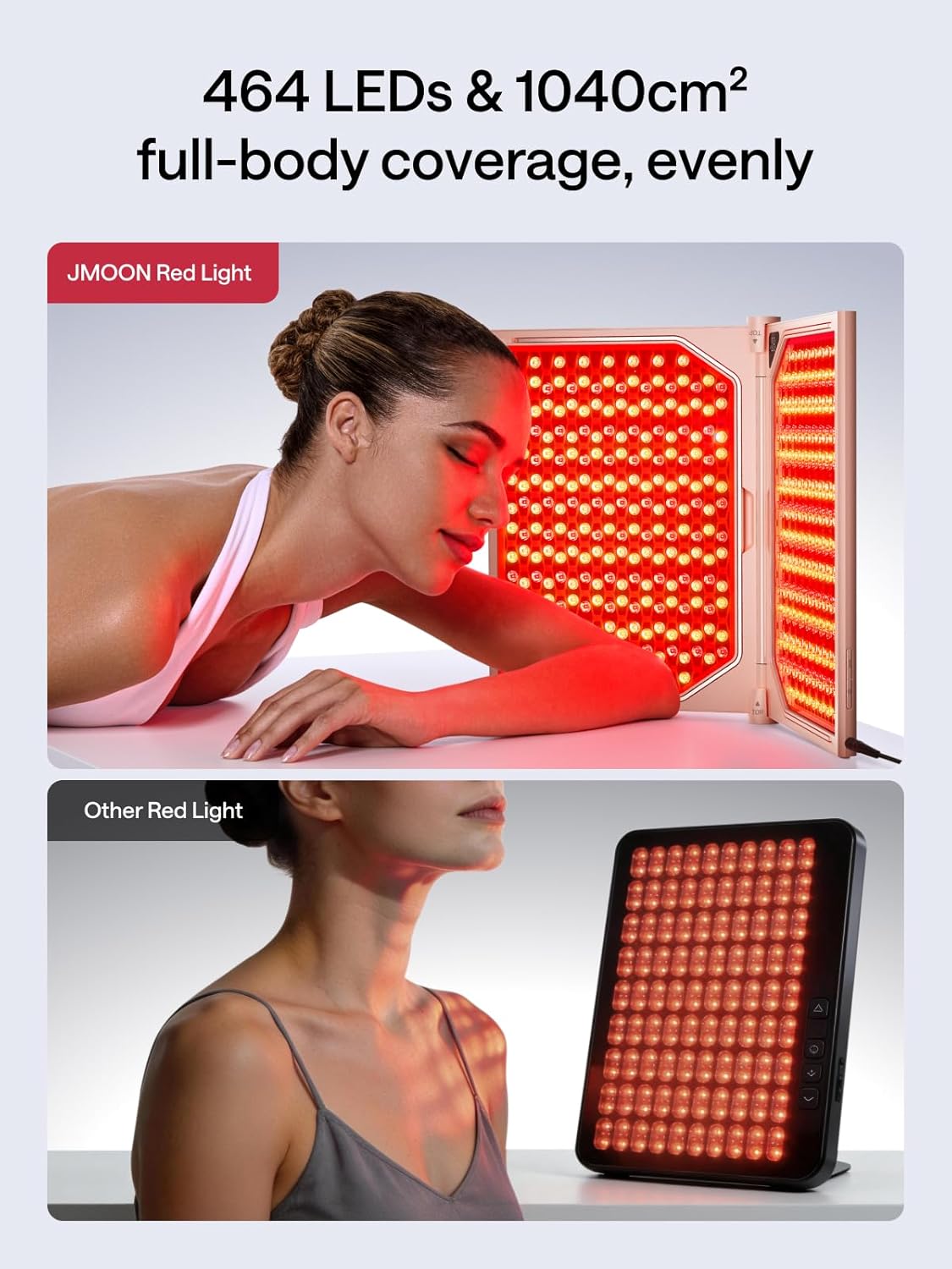 JMOON by Ulike ReGlow Max, Red Light Therapy for Face, Medical-Grade Red Light Therapy for Anti-aging, Blue Light Therapy for Acne | 3 Modes, 464 LEDs, 1040 cm² Large Area for Full-Body Care, Foldable