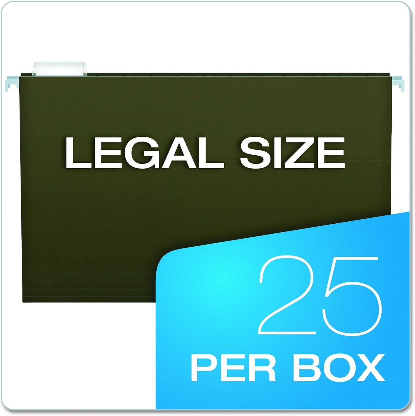 Pendaflex Recycled Hanging Folders, Legal Size, Standard Green, 1/5 Cut, 25/BX (81622)