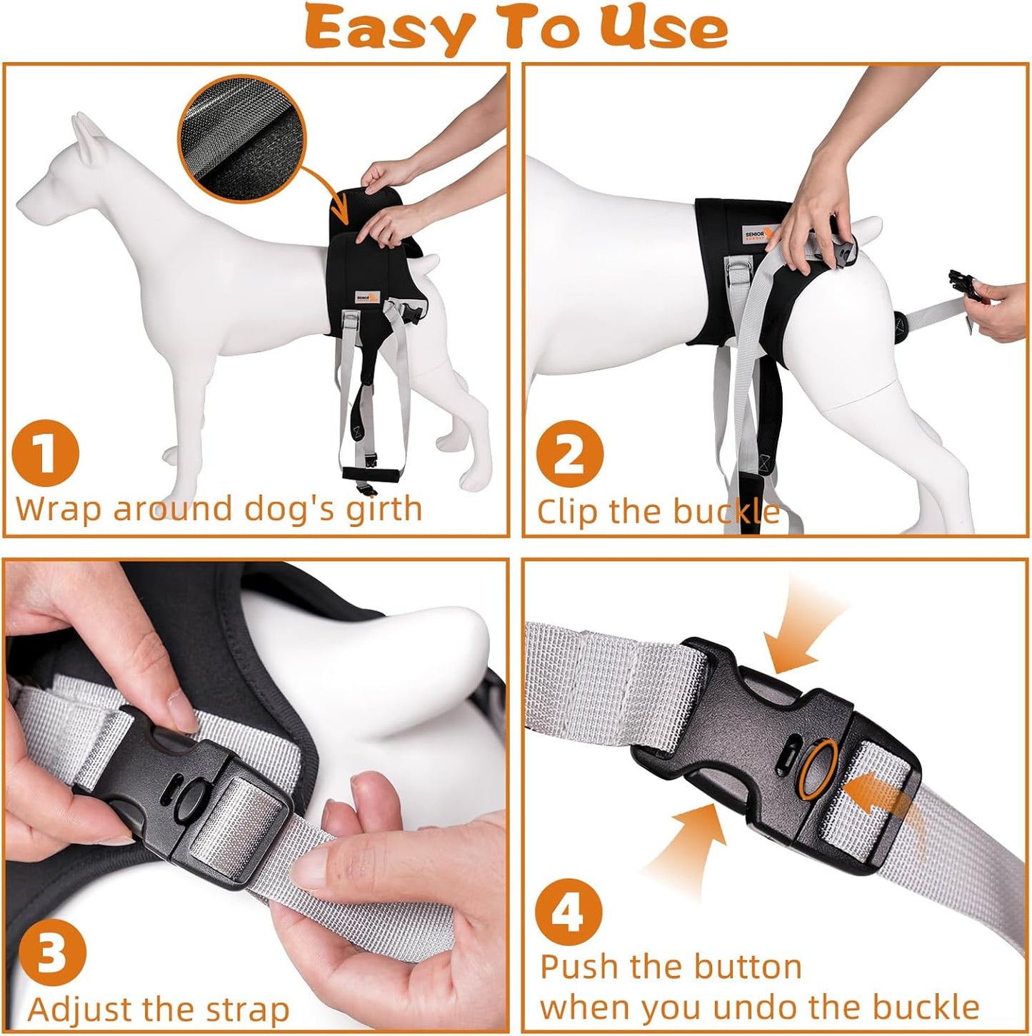 Dog Lift Harness for Medium Dogs,Dog Sling for Back Legs,with Handle,Rear Leg Support/Walk/Up Stairs/Dogs Joint Injuries/Arthritis