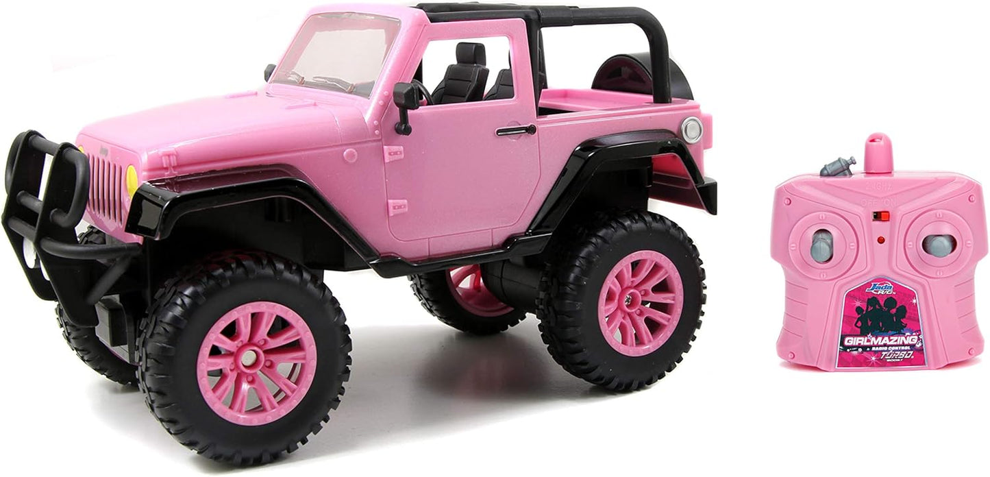 Girlmazing 1:16 Jeep Wrangler RC Radio Control Cars, Toys for Kids (Pink)