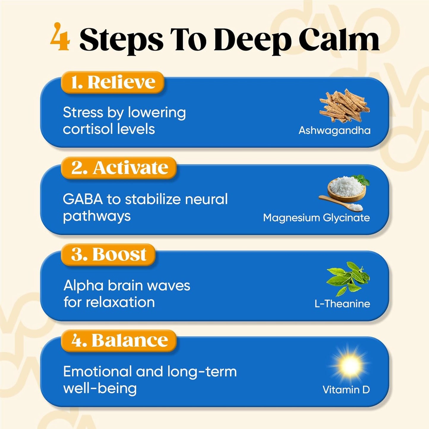 Venture Pal Calm Drink Mix, Cortisol Reducer and Sleep Aid with Magnesium Glycinate, Ashwagandha, L-Theanine,Vitamin D, Calm Magnesium Powder for Relax & Focus, No Sugar, Non GMO, Vegan & Gluten-Free