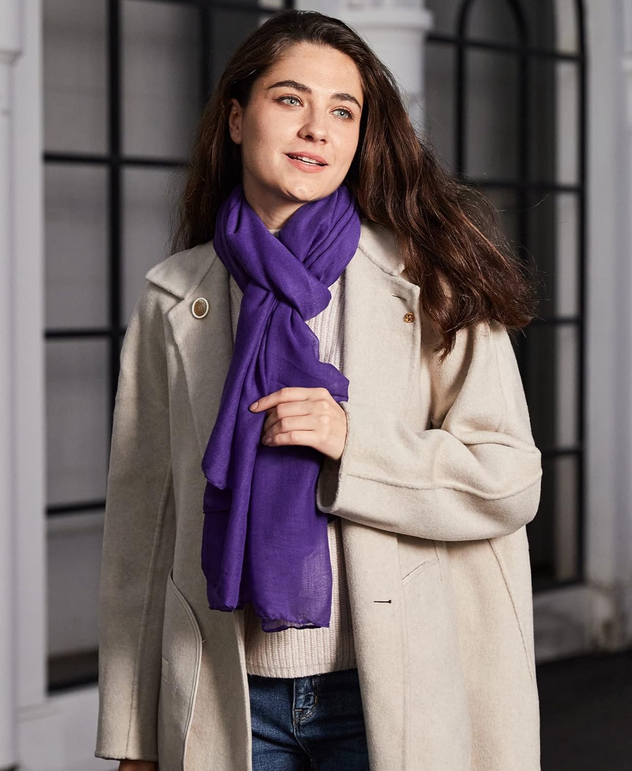 MissShorthair Women Solid Color Scarf Long Lightweight Scarves for Women Large Sheer Wrap Shawl