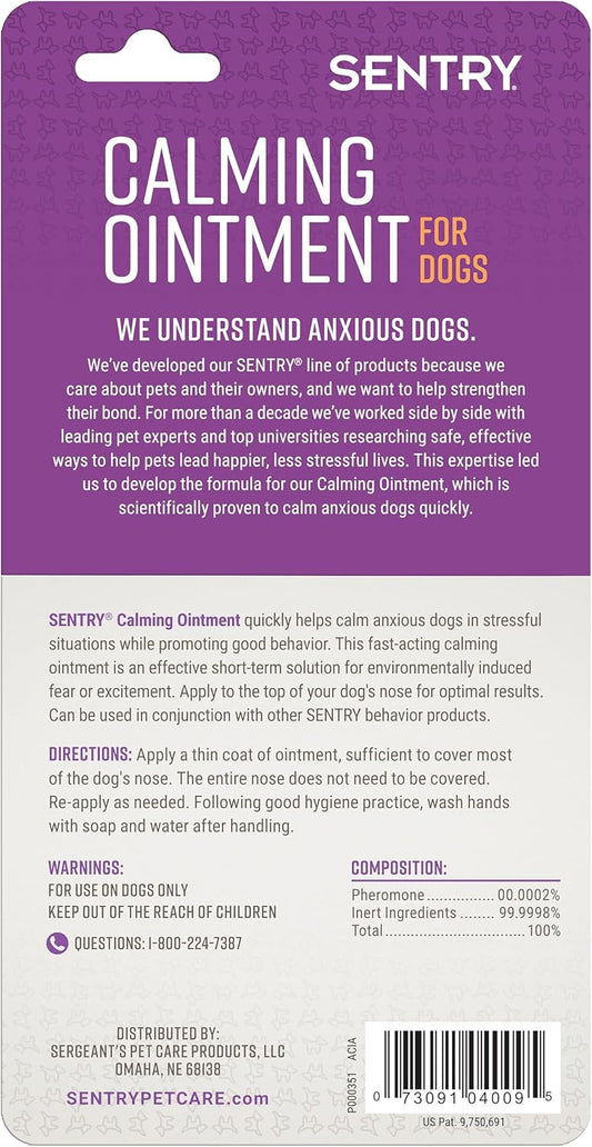 SENTRY Calming Ointment for Dogs, Fast-Acting Pheromone Solution to Reduce Stress for Anxious Dogs, 1.5 oz