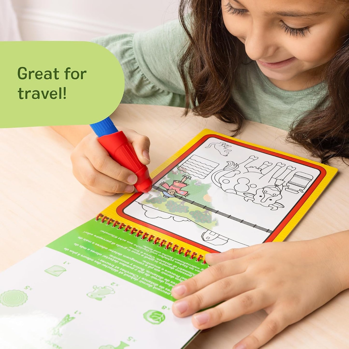 Melissa & Doug Water Wow! Mess Free Coloring Book, Reusable Water-Reveal Activity Pad, On The Farm, Travel Toys, Party Favors, for Toddlers & Kids Ages 3+