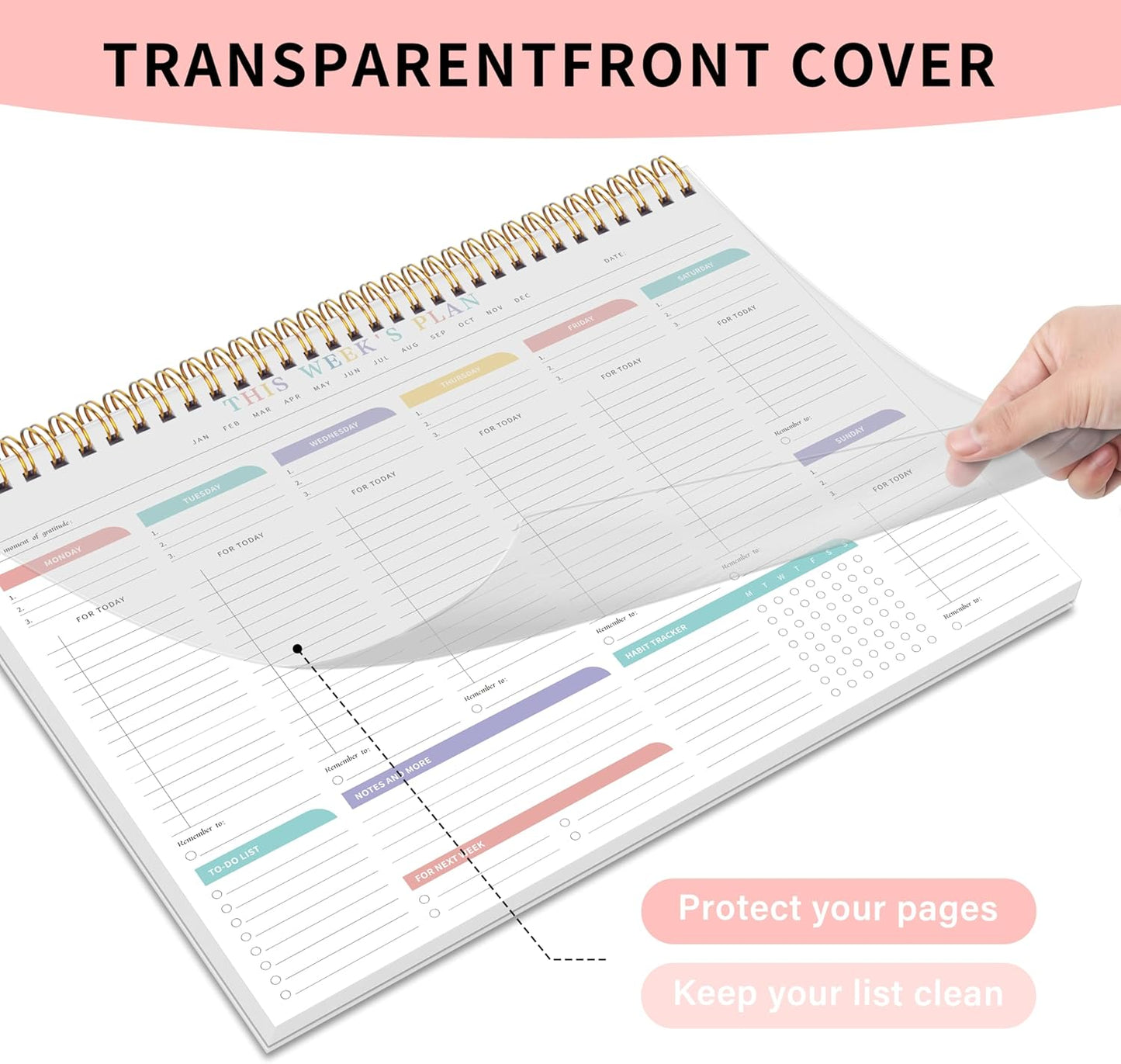 Weekly To Do List Notepad with 52 Undated Sheets（8.5"×11"）- Undated Weekly Desk Planner for Women & Man, School/Office Supplies