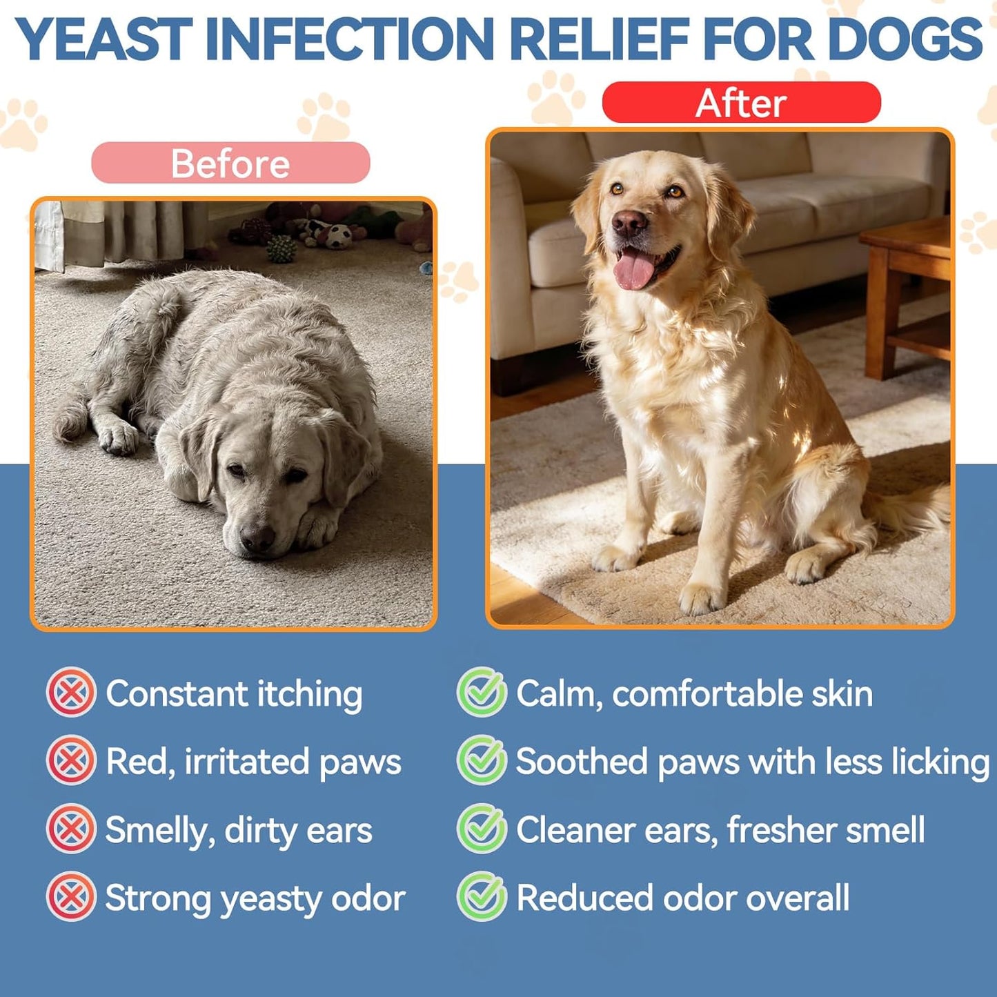 Natural Yeast Relief for Dogs, Support Healthy Itch Relief, Ear Paw Discomfort Care, Itch Relief for Dog, Allergy Supports, Inflammation Relief for Dogs, 60ml Bacon Flavor