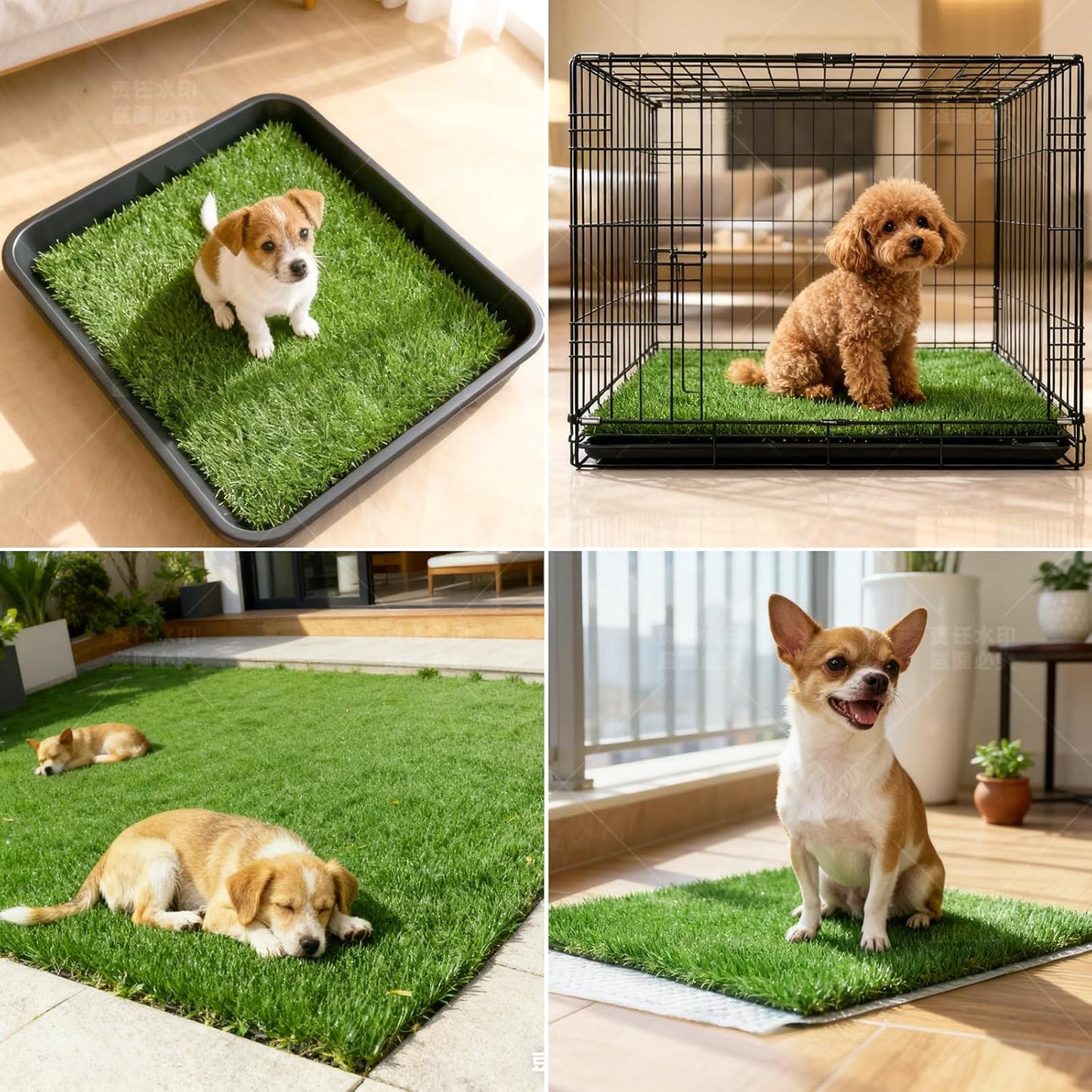 Washable Artificial Grass Pads for Dogs, 2-Pack 18x23 Inch Reusable Turf Mats, Realistic Grass for Indoor Puppy Potty Training.