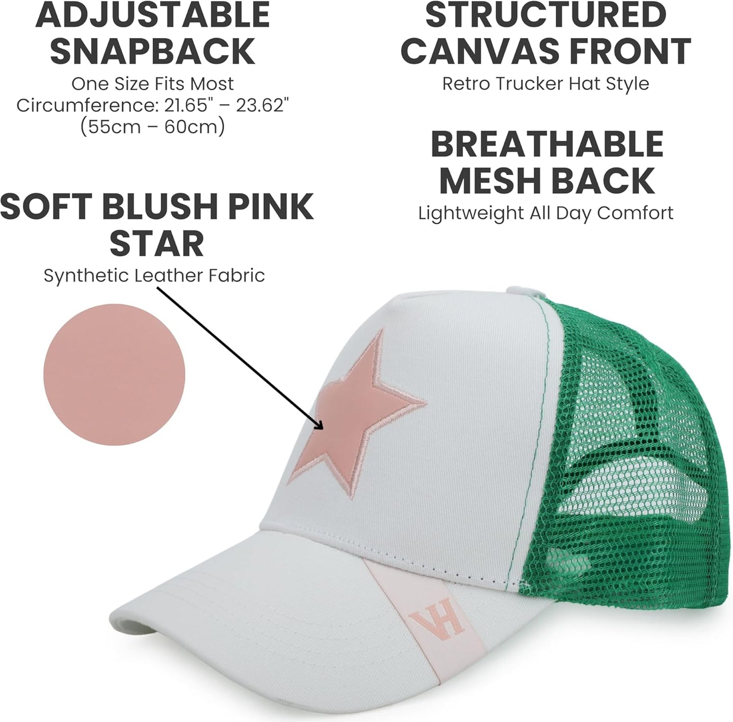 VINTAGE HAVANA Trucker Hats Women | Mesh Adjustable Snapback Hat | Men & Women Cute Trendy Fashion Baseball Cap
