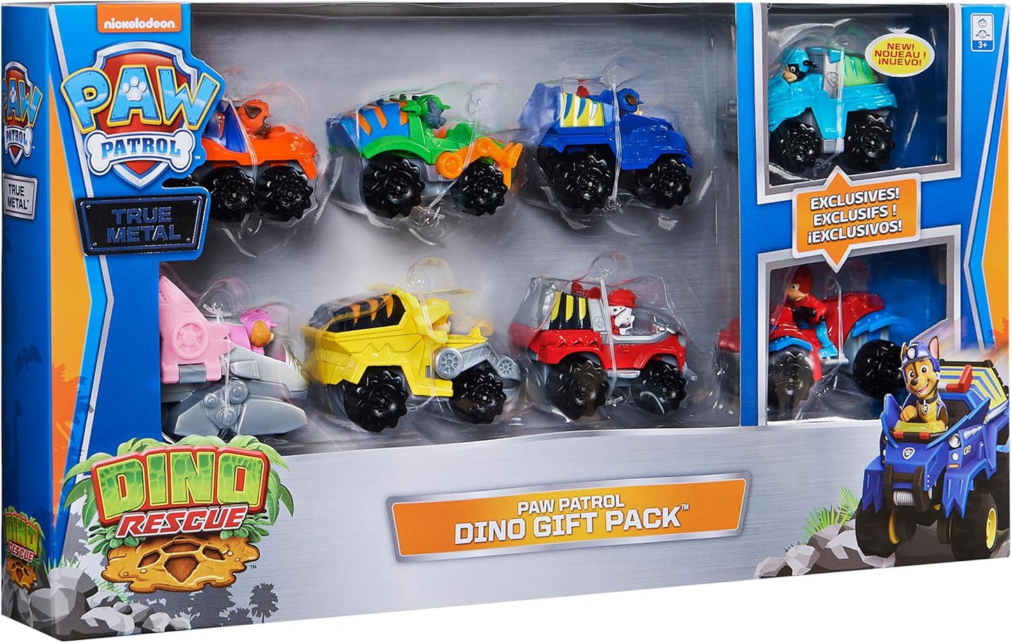 Paw Patrol, True Metal Dino Rescue Gift Pack of 8 Collectible Die-Cast Vehicles, 1:55 Scale
