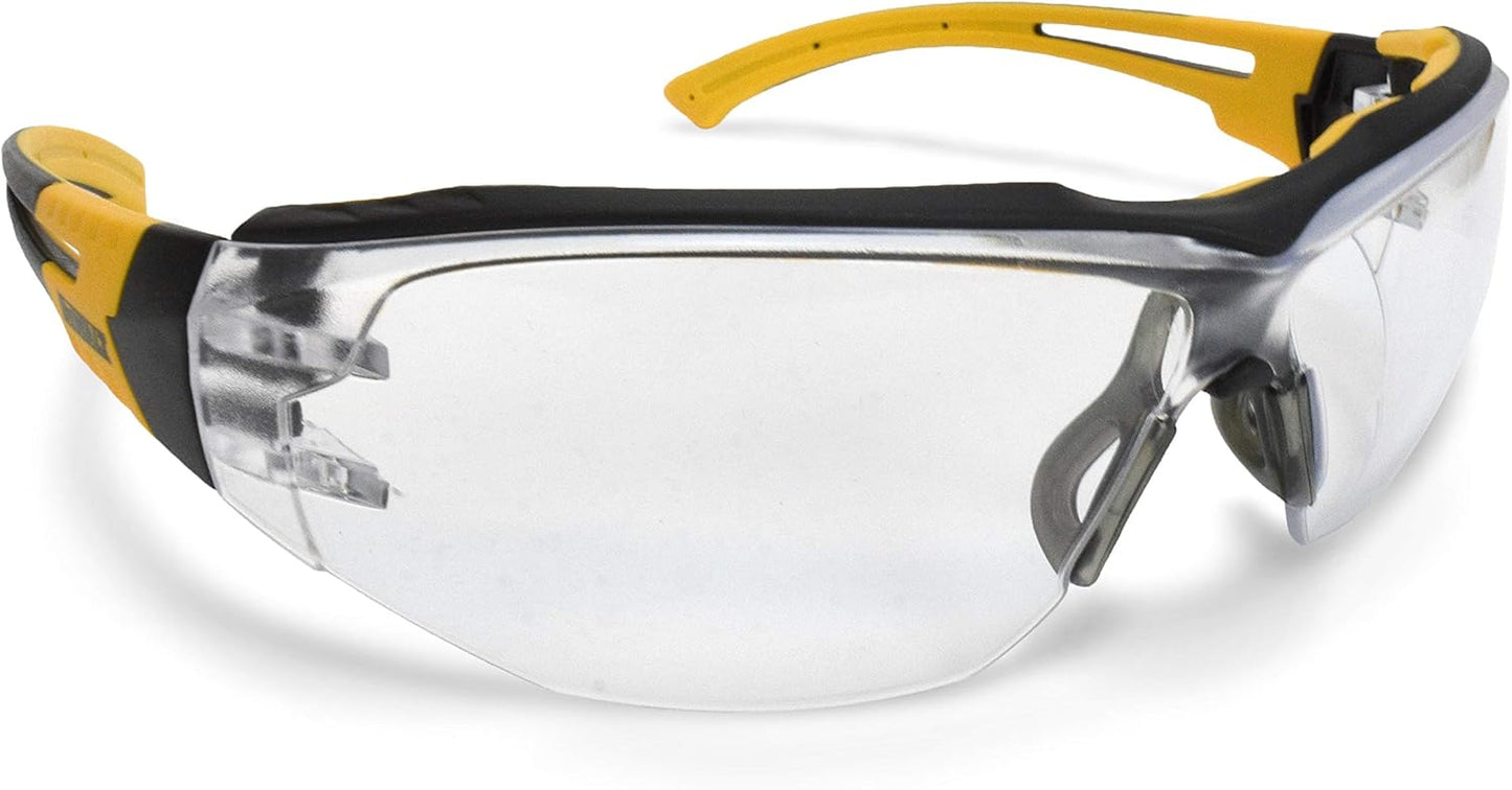 DEWALT DPG108-11D Renovator™ Lightweight Safety Glasses – Clear Anti-Fog Lens – TPR Brow Guard – Vented No Slip Temples & Nosepiece – 1 Pair