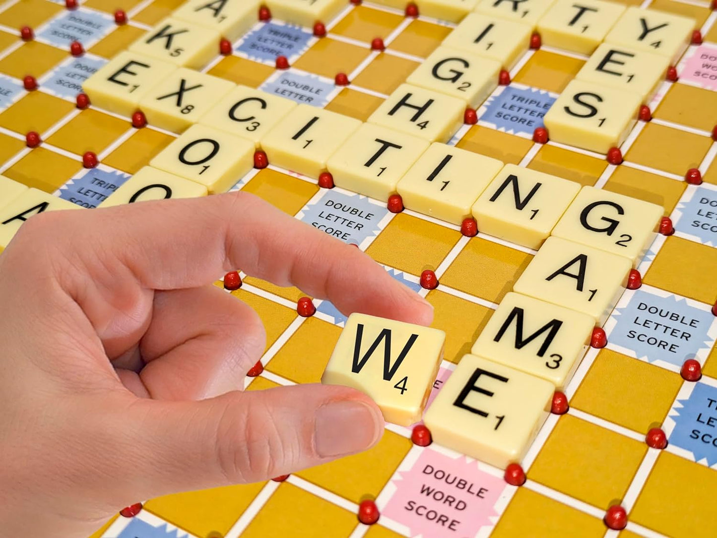 Tile Lock Scrabble by Winning Moves Games USA, Innovative Gameboard Locks Tiles in Place, for 2 to 4 Players, Ages 8 and Up
