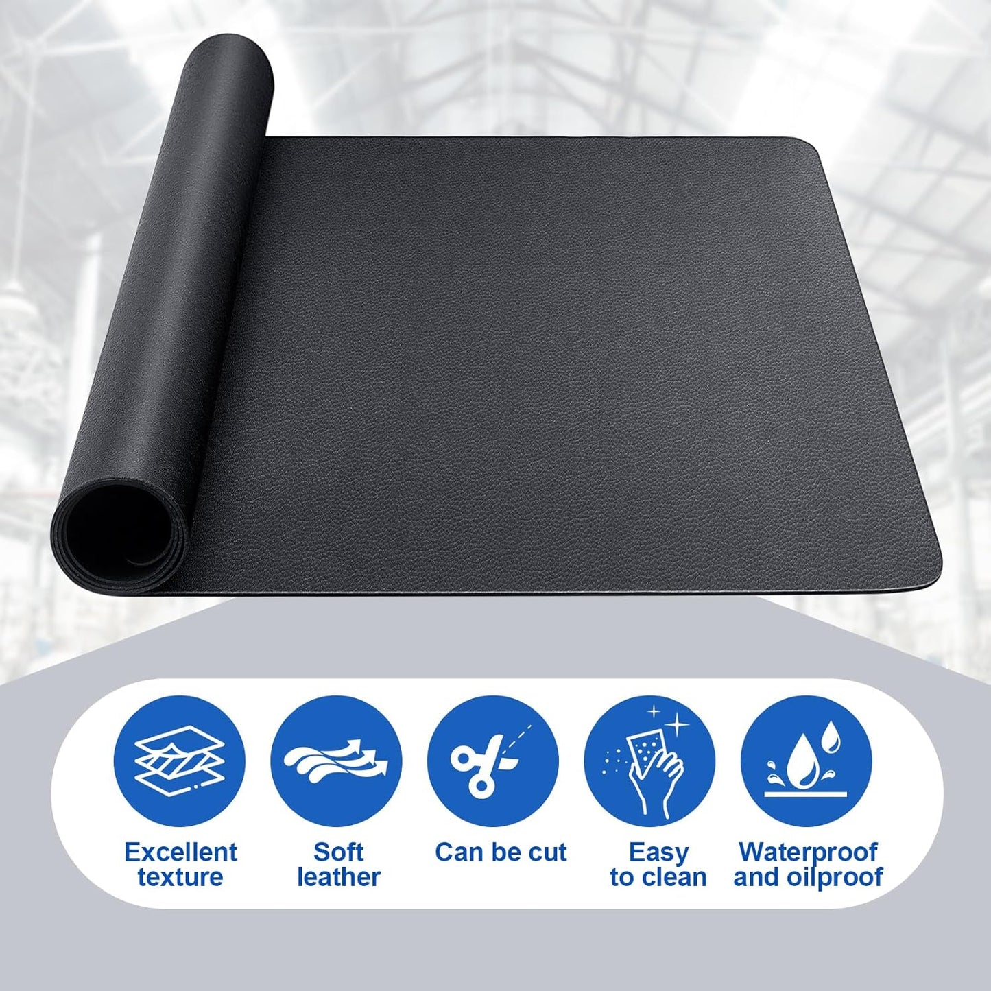 1 Pcs Work Bench Mat Top 24 x 48 Inches, PU Leather Workbench Pad Topper, Cuttable, Easy to Clean, Scratch Resistant, Protects Work Bench Tabletop Countertop