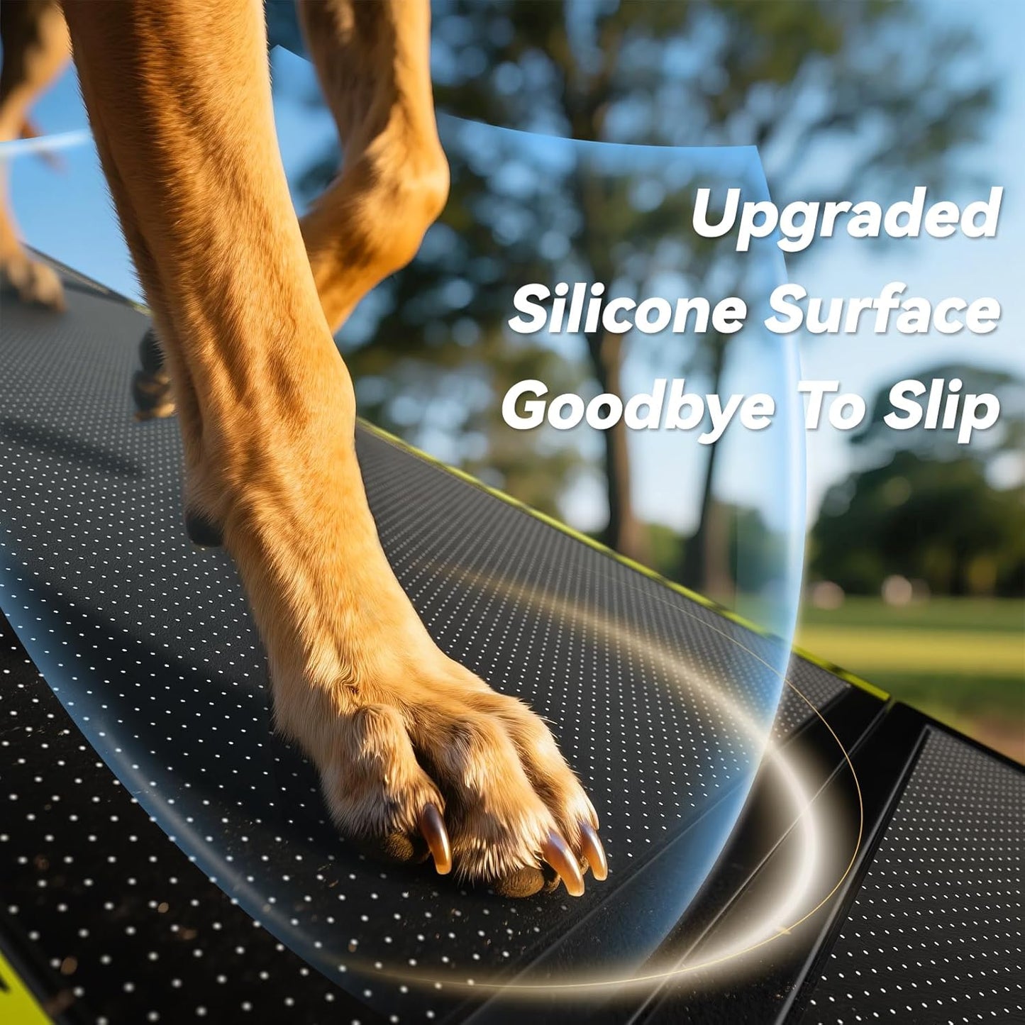 74'' L & 20'' W Longest Dog Ramp for Car - Extra Wide Portable Pet Dog Ramps for Large Dogs, Dogs Cars Ramp for Car SUV/Truck/RV/Bed, Lightweight Ramps with Non-Slip Mesh Up to 250LBS, Black