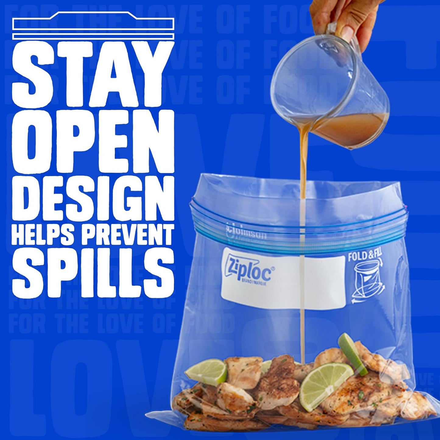 Ziploc Gallon Food Storage Freezer Bags, Stay Open Design, Easy to Fill, 80 count