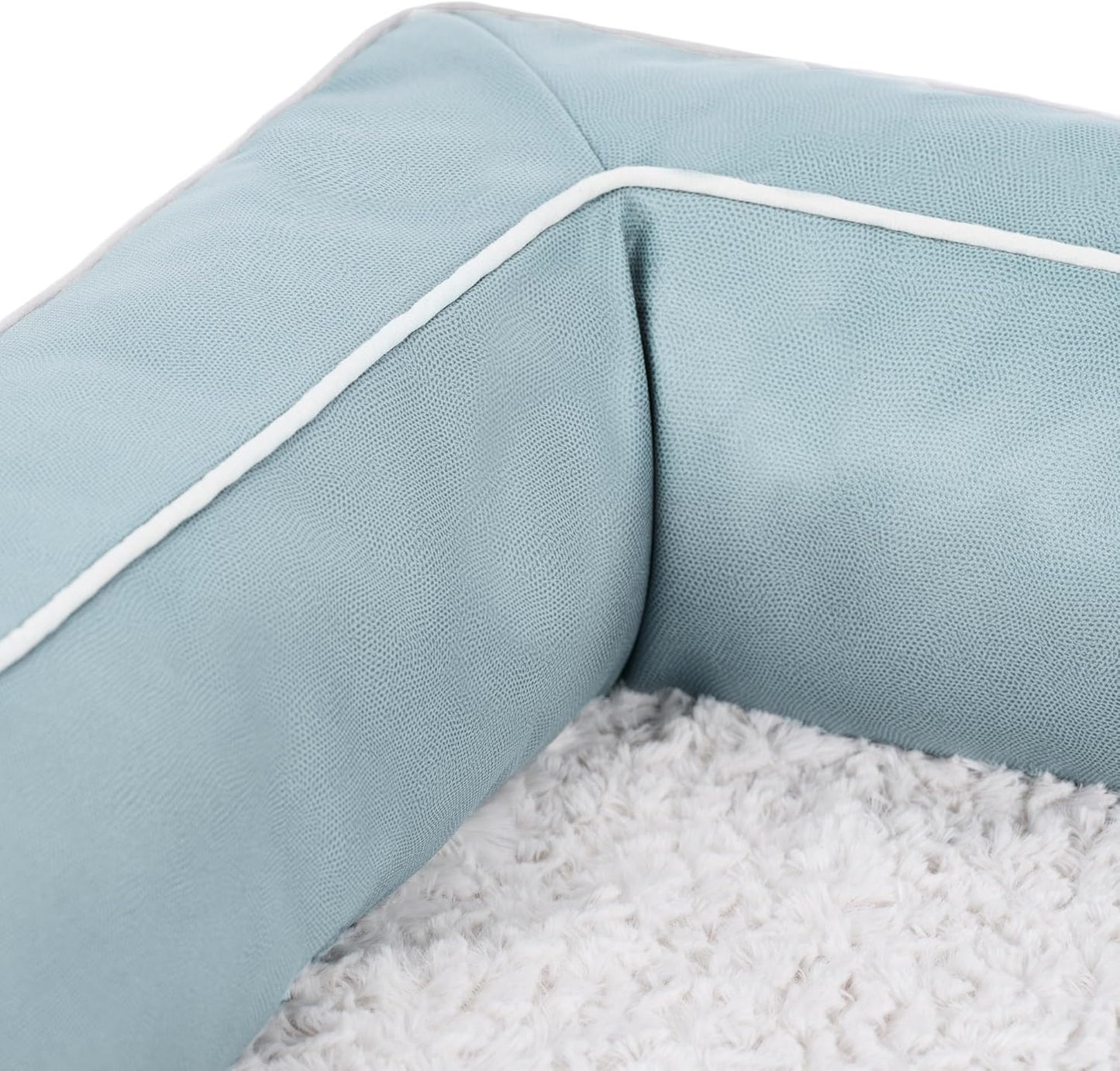 FurHaven Textured Plush & Coated Polyester Solid Core Modern Sofa Pet Bed, Riverway, Medium