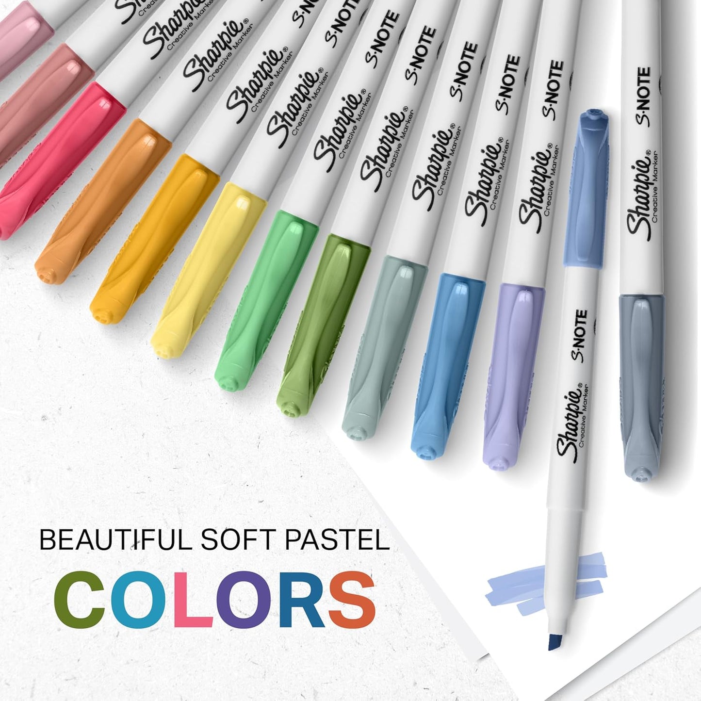 Sharpie S-Note Creative Markers, Pastel Highlighters, Art Marker Set, Assorted Colors, Chisel Tip, 24 Count - School, Home, and Office Use, Teacher Supplies