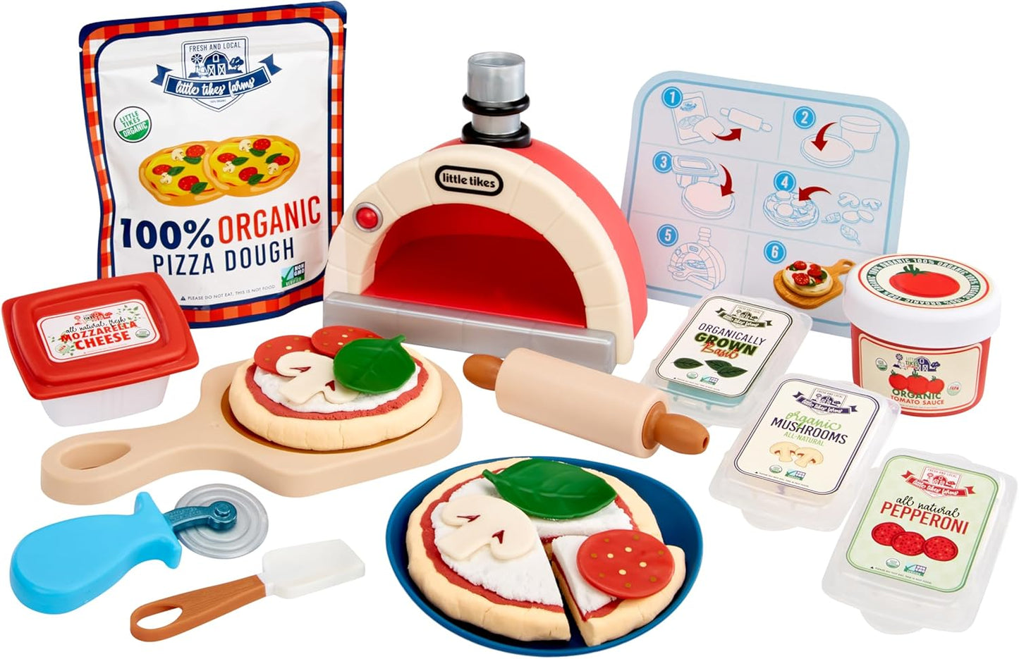 Little Tikes Creative Chefs Pizza Kit with Special Make-It Mix Play Sand, 18+ Accessories, Realistic Pretend Play Chef, Boys, Girls, Ages 3+