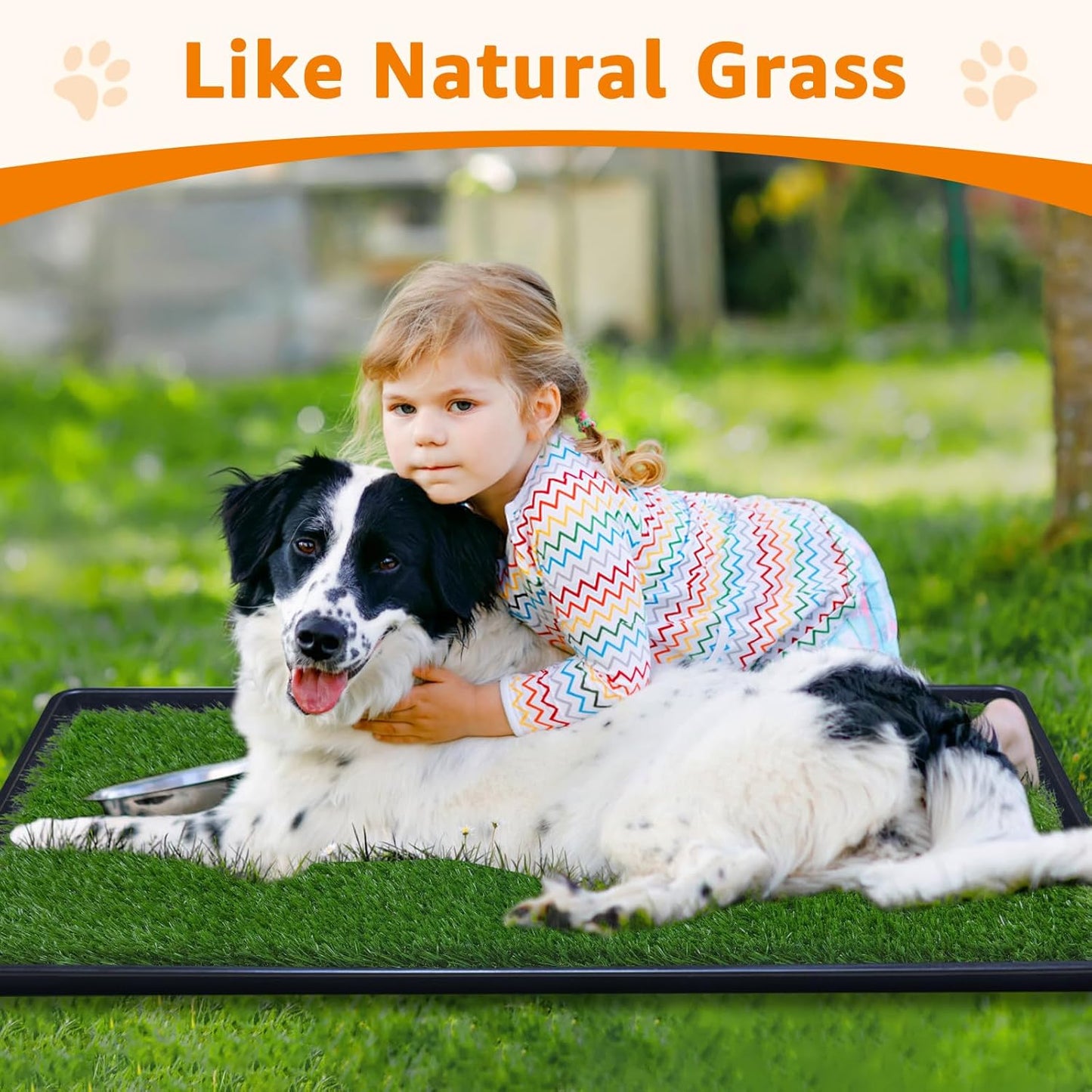 LOOBANI 33.2in x 21in Replacement Artificial Grass Puppy Training Pads, Quickly Absorbency Portable Dog Potty Grass, Fit 35x23in Potty Tray(1 Pack)
