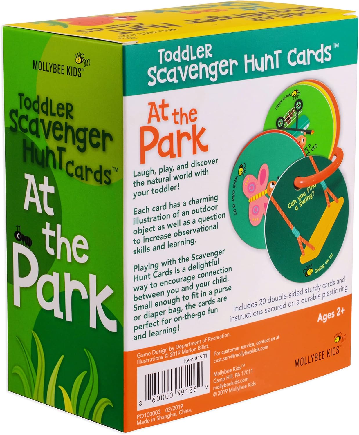 MOLLYBEE Kids Toddler Outdoor Scavenger Hunt Cards at The Park, Toddler Games, Gifts for Ages 2, 3, 4