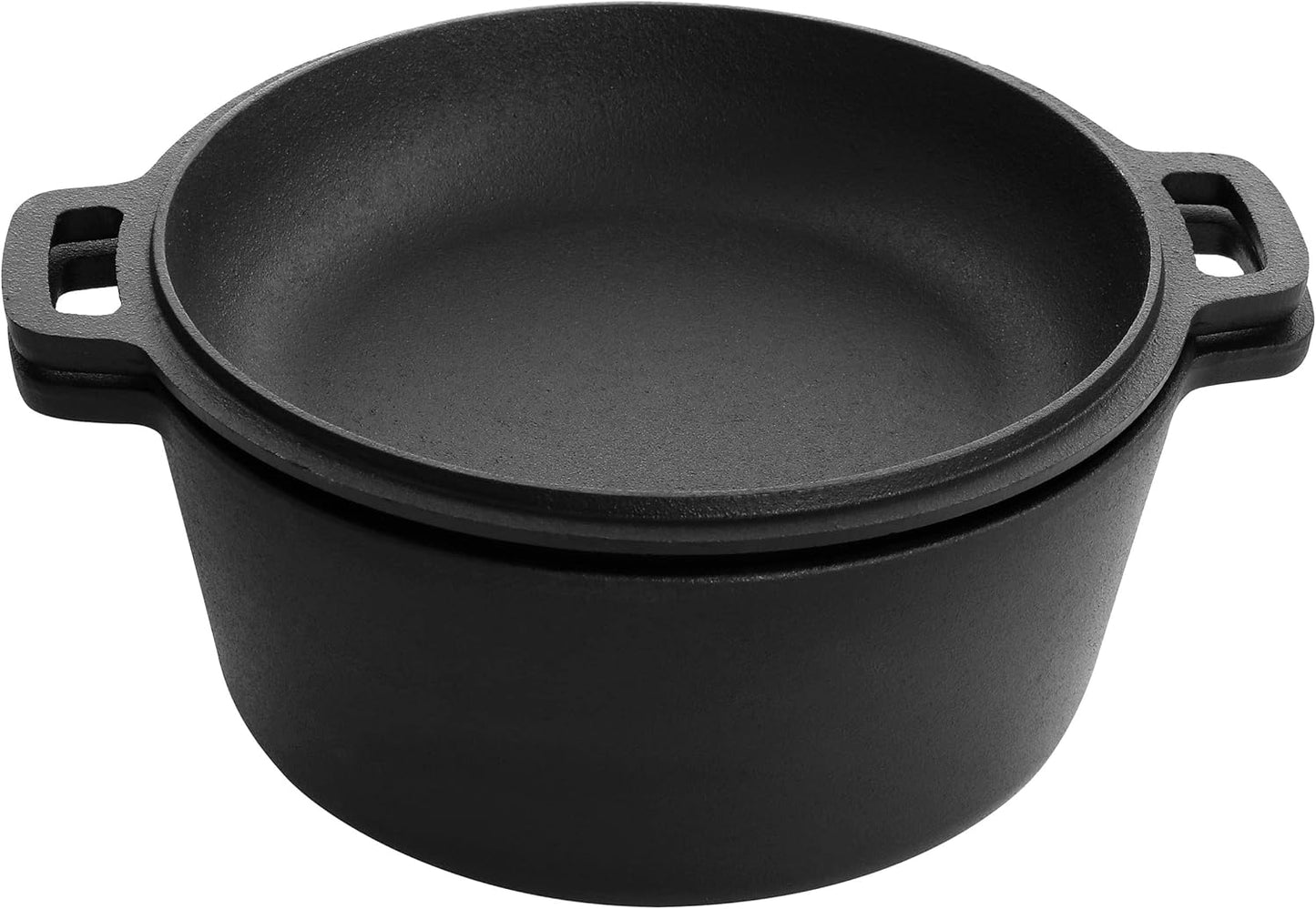 Megachef MegaChef 12 Piece Round PreSeasoned Cast Iron Cookware Set, Black and Red