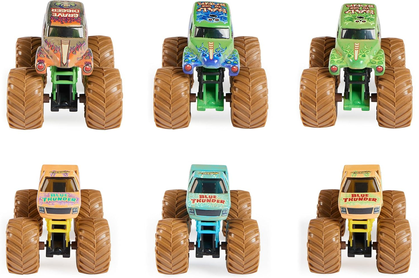 Monster Jam, Mystery Mudders 2-Pack Monster Trucks, Official 1:64 Die-Cast Vehicles, Wash to Reveal (Styles Will Vary), Kids Toys for Boys 3 and Up