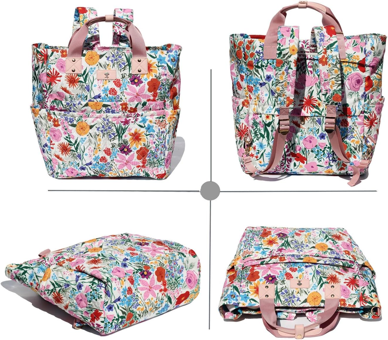 ESVAN Diaper Tote Bag Totepack Backpack Crossbody Bag 3 in 1 for Women Laptop Backpack Multifunctional with Insulated Pockets