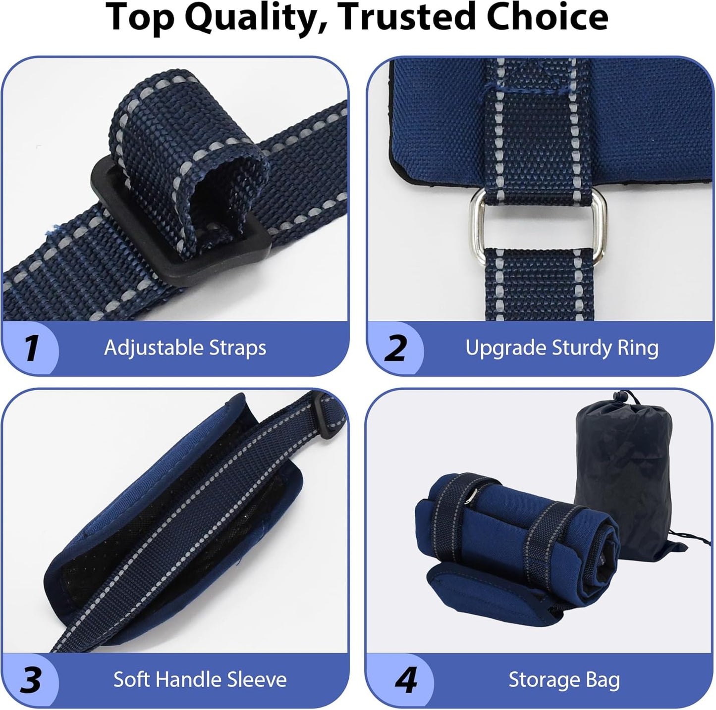 AIITLE Dog Lift Harness - Adjustable Mesh Sling with Reflective Strips & Padded Handles, Mobility Aid for Hip Dysplasia, CCL Surgery, Elderly Dogs (M, Navy-Blue)