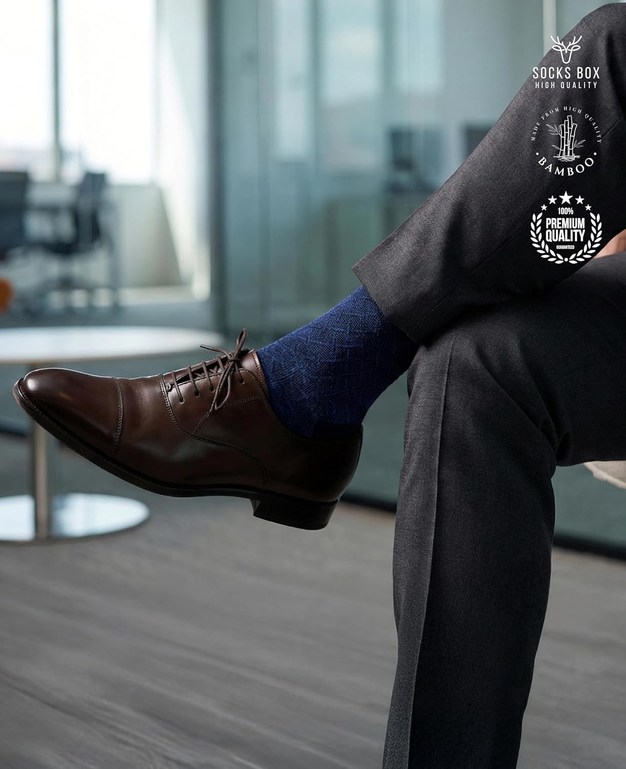 Mens Dress Socks, Premium Bamboo Rayon Socks for Men, Patterned, Elegant Design, 5/10 Pack, Gift Box