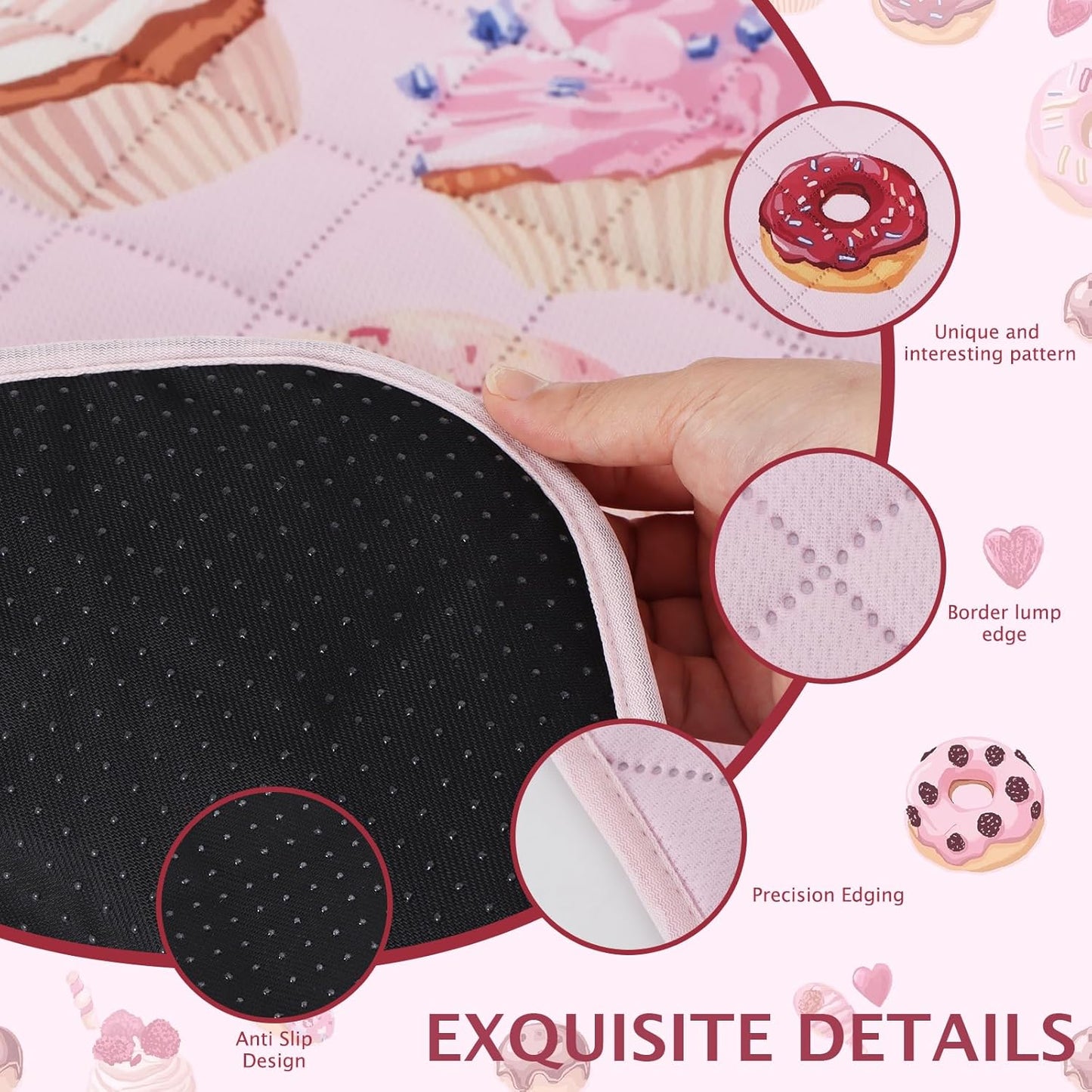 IEUUMLER Washable Pee Pads for Dogs, 2 Pack Cake Pattern Reusable Waterproof Puppy Potty Pads, Non-Slip Absorbent Pet Training Pads for Playpen Crate Bed EU015 Pink Cake, 24x18