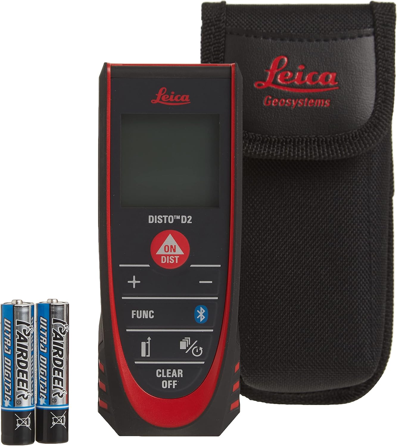 Leica Geosystems DISTO D2 New 330ft Laser Distance Measure with Bluetooth 4.0, Black/Red, 1.7 x 1 x 4.6 inches
