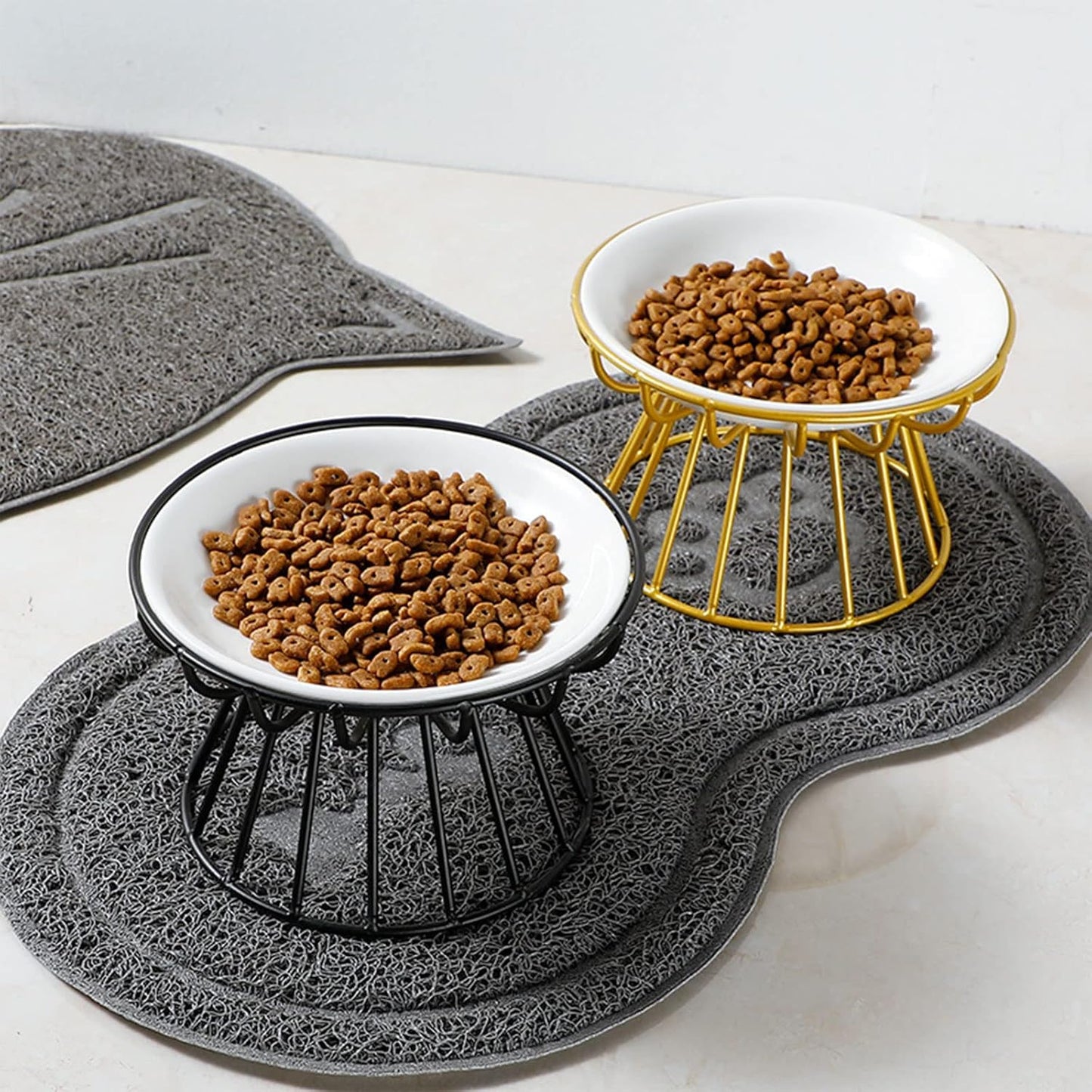 Colorful Bowl Tilted Pet Bowl Holder Stress-Free Suit for Small Dog Cats Raised Pet Feeding Bracket Anti-Vomiting