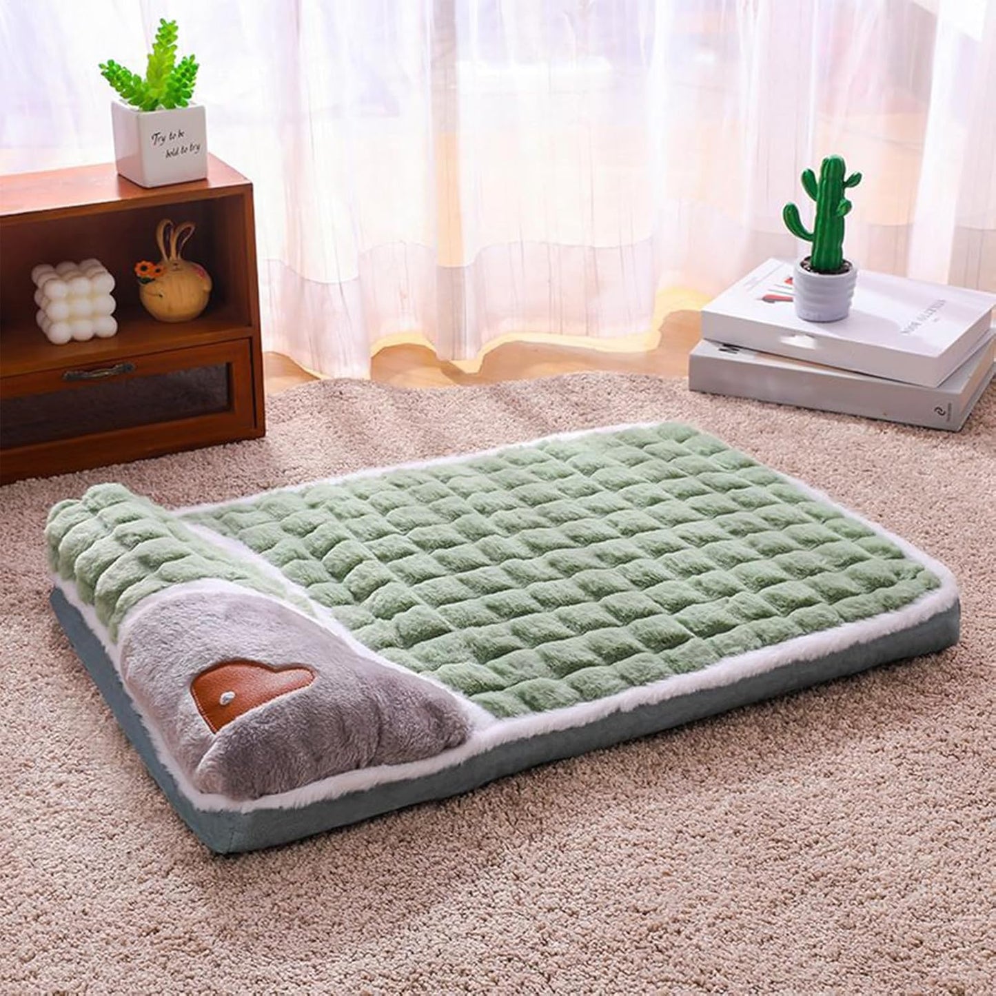 Cat Cushion - Back Support Machine Washable, Indoor Dog Cat Plush Pad, Travel Shelter Backyard Balcony RV Kennel, Sofa Floor Small Medium Large Breeds