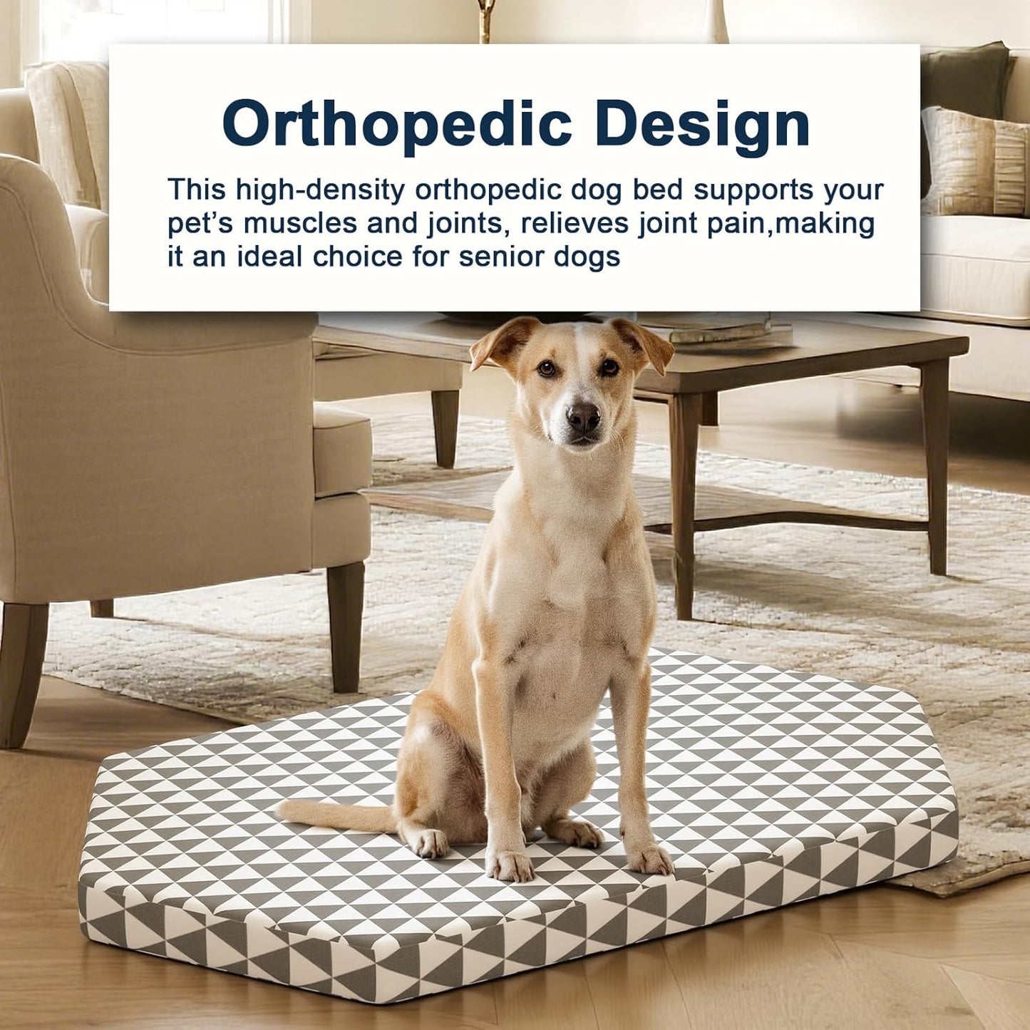 Orthopedic Dog Beds for Medium Dogs, Pet Bed with 6 Sides,Removable & cleanable Cover，M