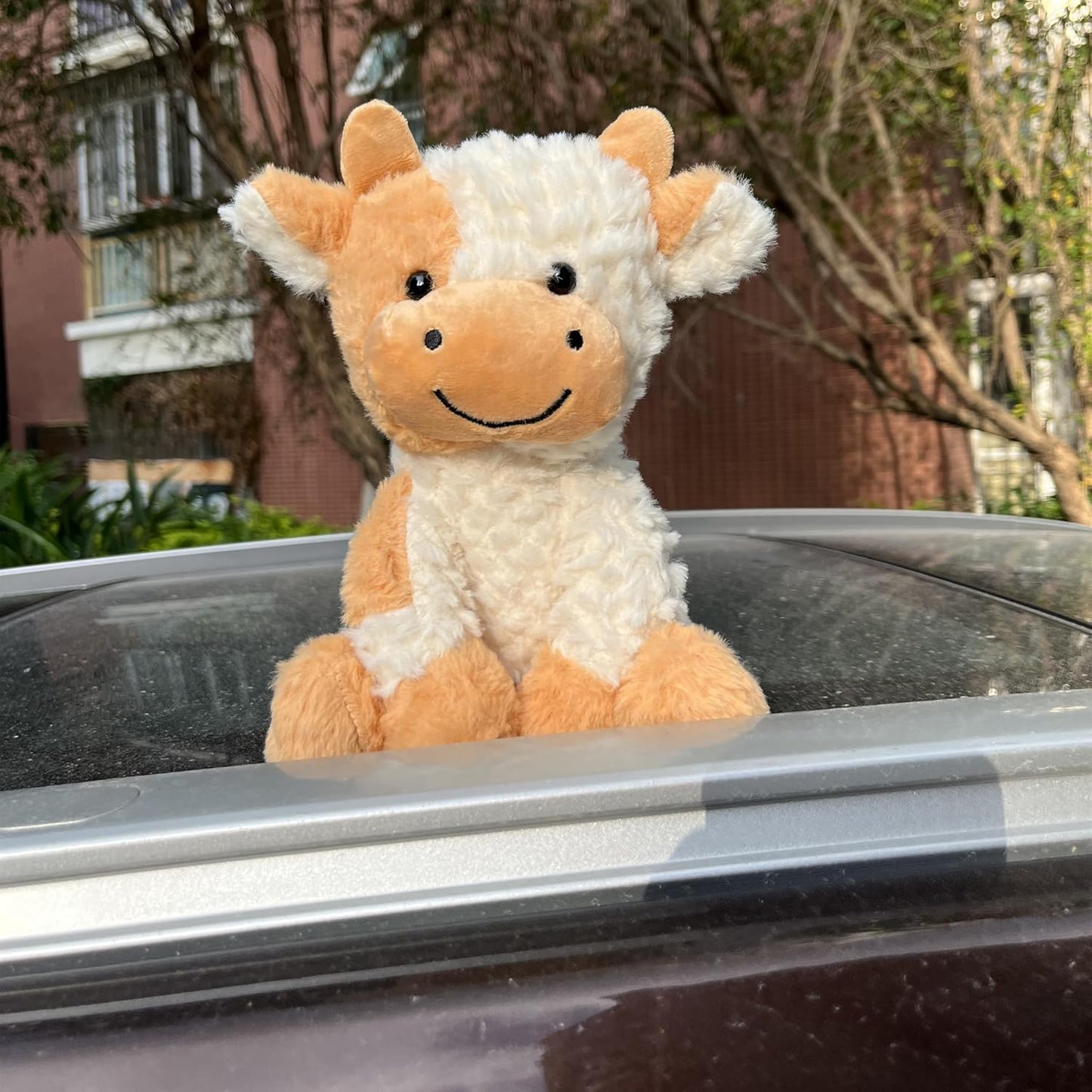 Cow Stuffed Animals, 9 inch Cute Plush Toy Doll for Kids Boys Girls Women (Brown)
