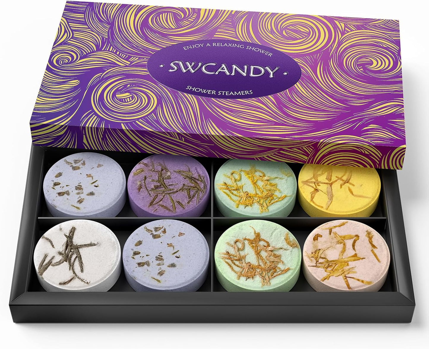 Shower Steamers Aromatherapy Birthday Gifts for Women - SWCANDY 8 Pcs Mothers Day Gifts, Mom Wife Her Adults Men Him Teen Self Care with Natural Essential Oils Relaxation Home SPA Travel Holidays