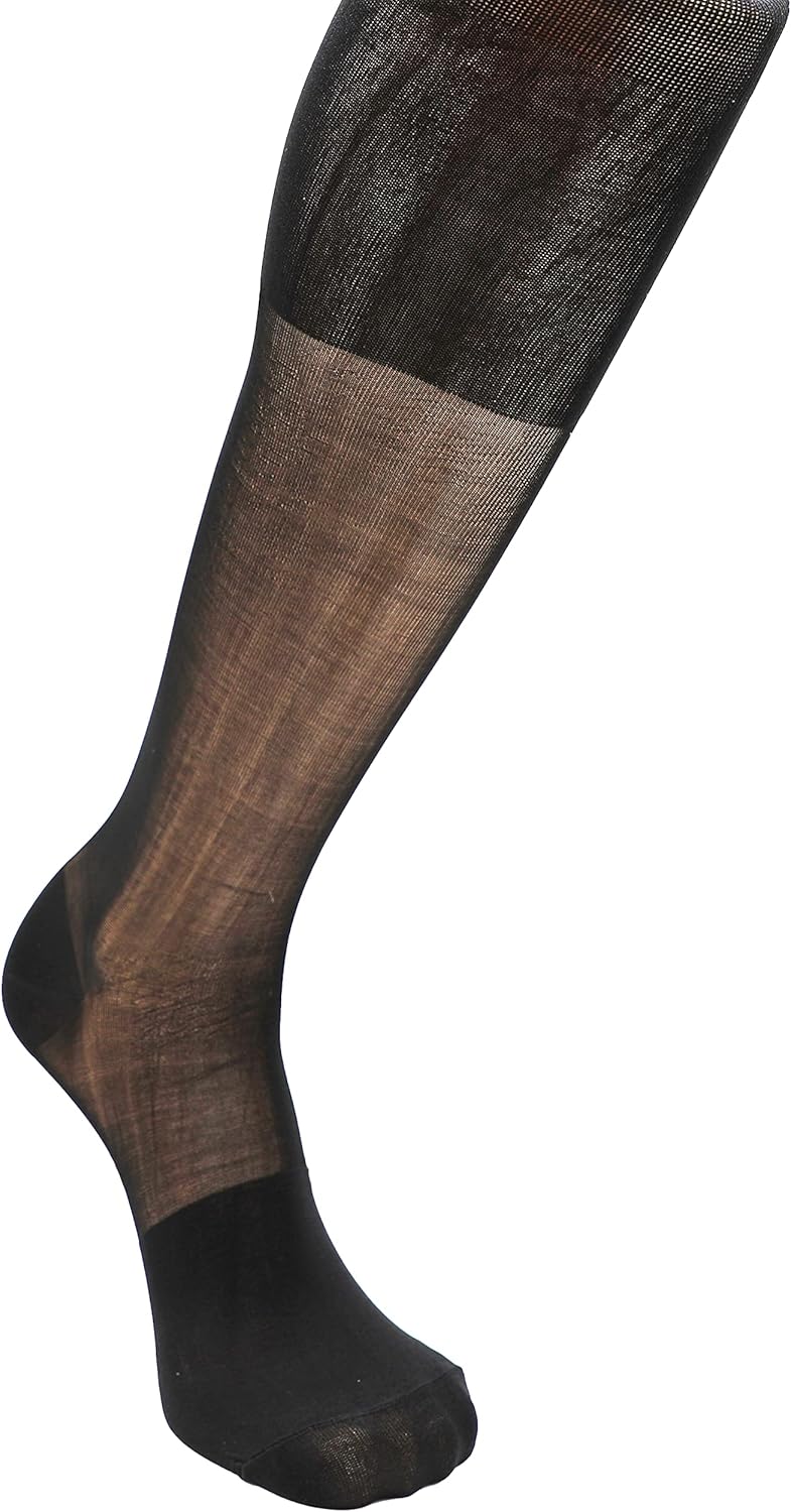 Mona's Choice 3-Pack Mens Sheer Nylon Dress Socks