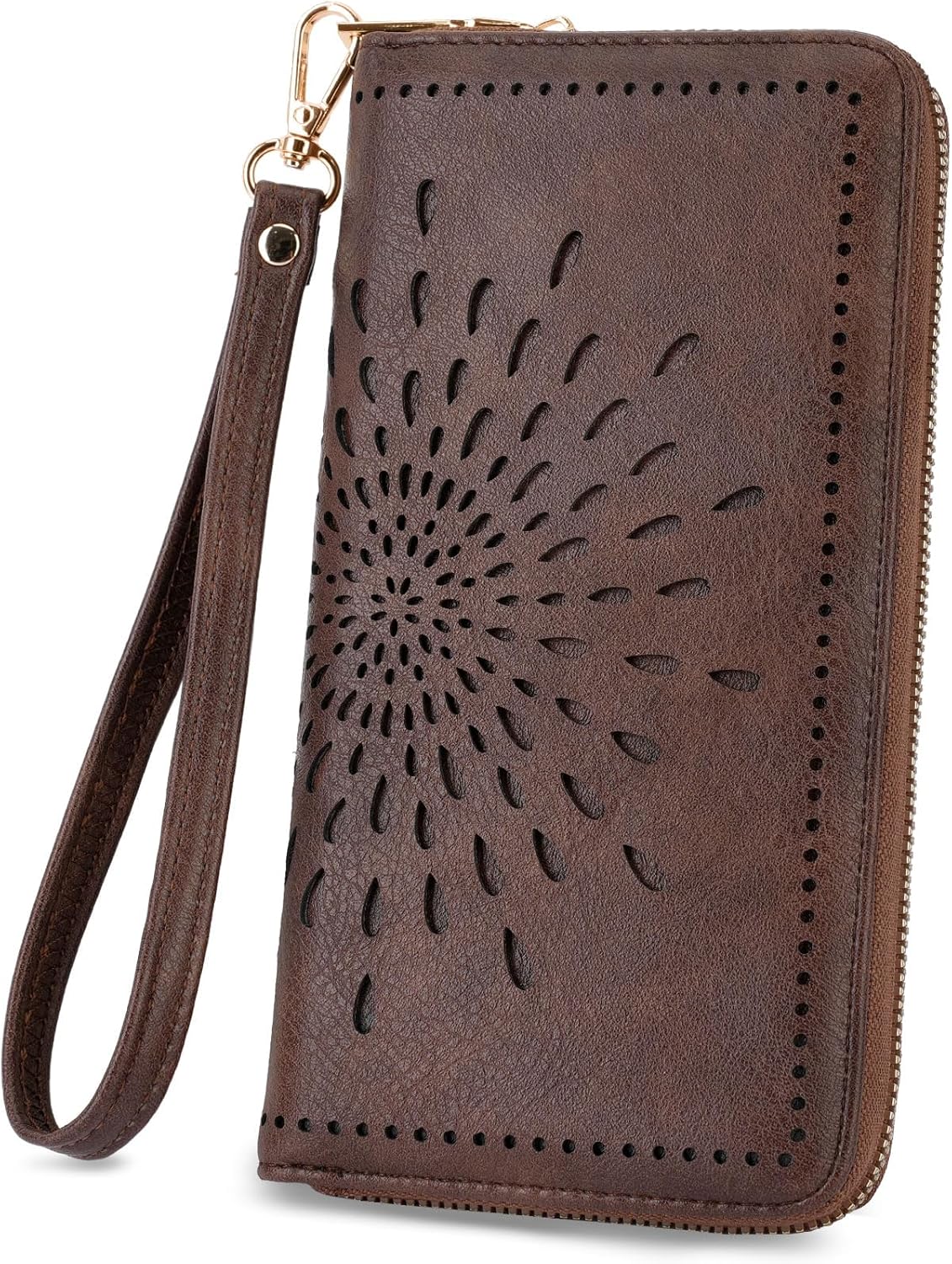 APHISON Wallet Women Large Capacity Clutch Purse For Ladies Card Holder RFID Wristlet Phone Zipper Coin Travel Pocket