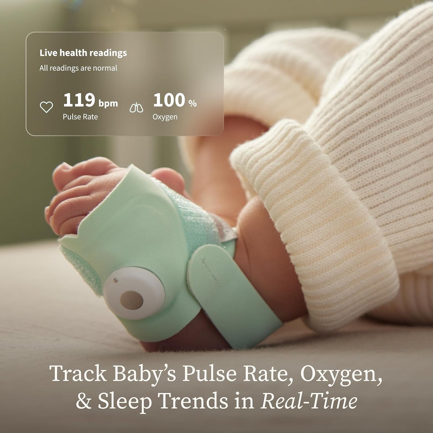 Owlet Dream Duo (Gen 3) Smart Baby Monitor All-in-One Bundle - 2K HD Video Baby Monitor with Alerts & Owlet Dream Sock Tracks Baby’s Oxygen, Heart Rate & Sleep | Health Insights via App | Bedtime Blue