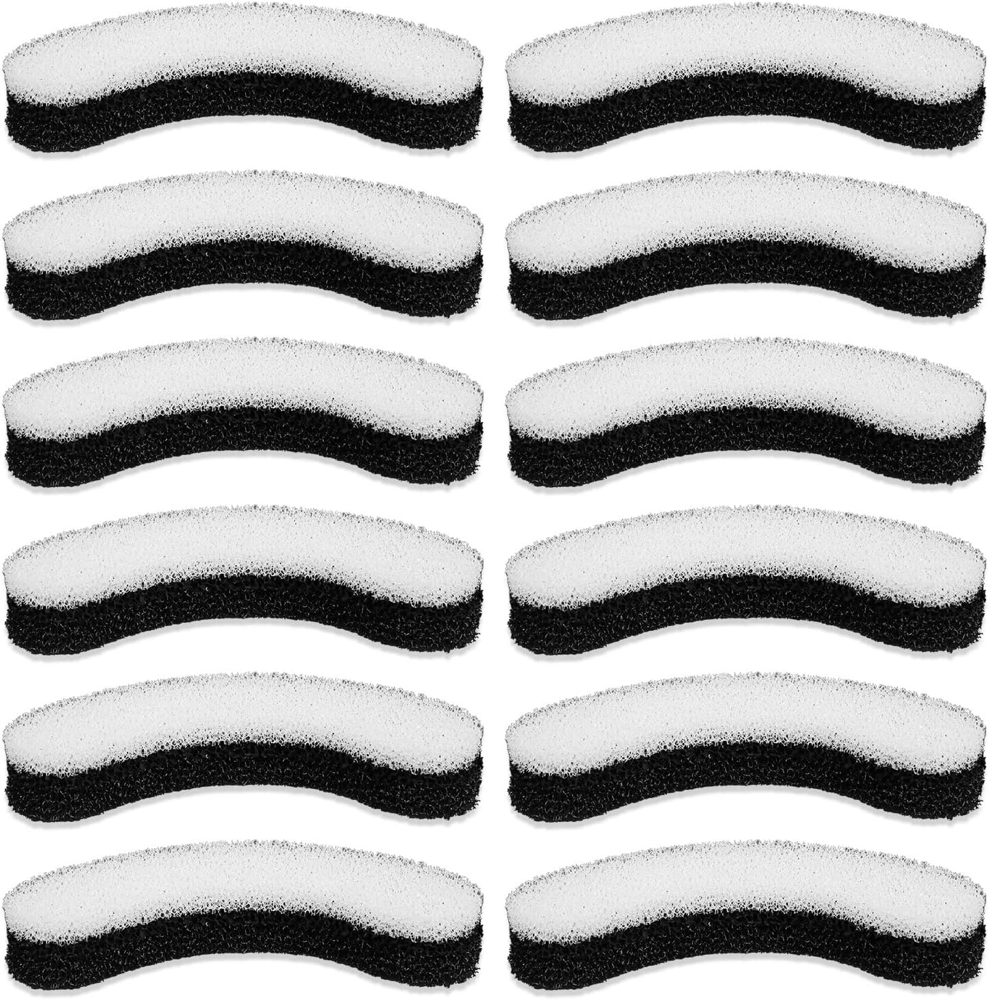 SAVITA 12pcs Cat Water Fountain Filters for NPET WF050 & WF100, Arc-Shaped Foam Sponge with Triple Filtration System