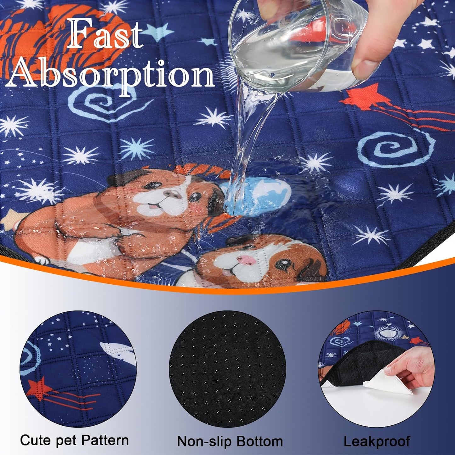 HERCOCCI 2 Pack Guinea Pig Cage Liner, 24"x48" Washable Guinea Pig Pee Pads, Absorbent Bedding Training Mat for Small Animal Guinea Pigs Rabbit Hamster