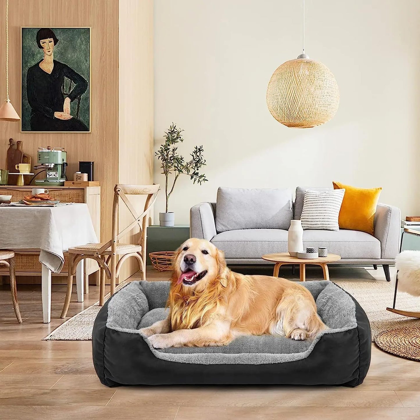 Comfortable Washable Dog Bed for Large Dogs, 68x55x16 cm