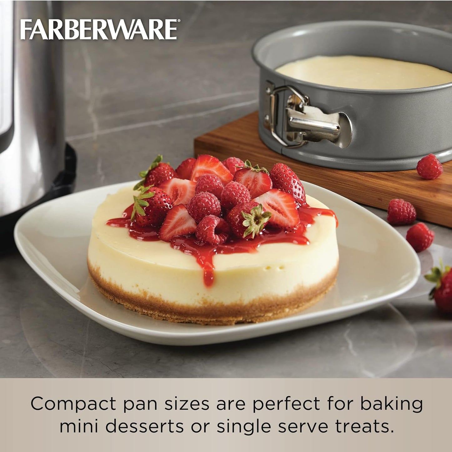 Farberware Specialty Bakeware Nonstick Baking Set for Pressure Cooker or in The Oven, 4 Piece, Gray