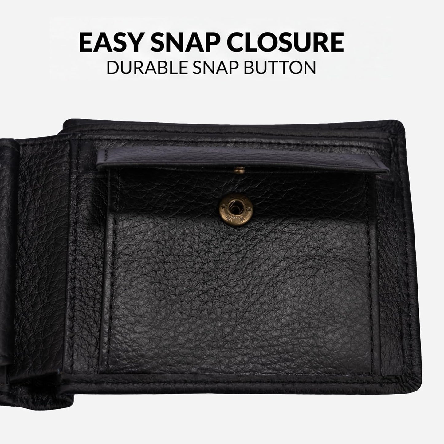 Soft leather Wallet Men,Classic Bifold Wallet, RFID Blocking, 7 Card Slots, Multiple Compartments, It is equipped with 1 coin pocket. (Jet Black)